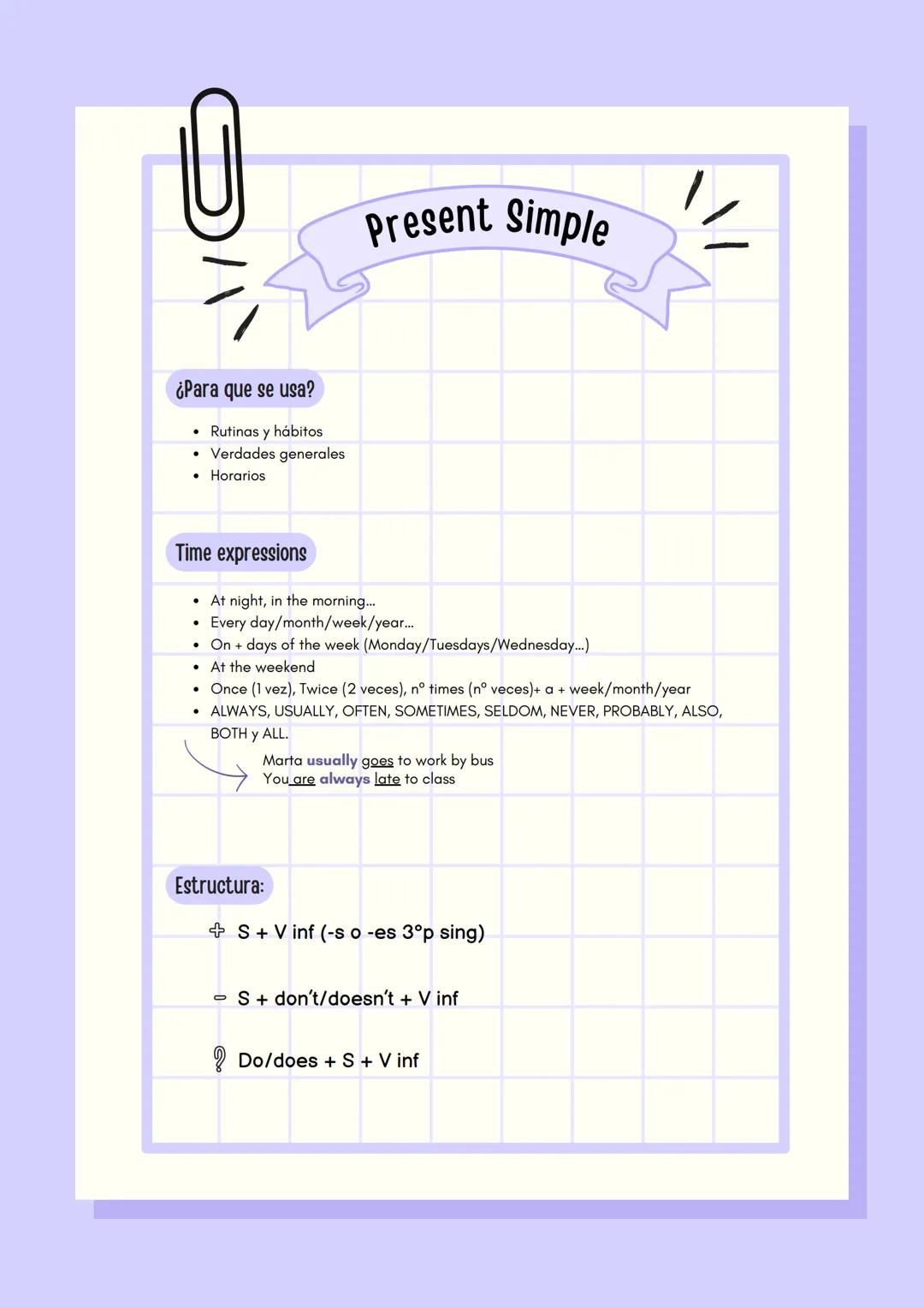 ## THE VERBAL TENSES ÍNDICE
PRESENTE
04 Present Simple
05 Present Continuous
06 Present Perfect Simple
07 Present Perfect Continuous
PASADO
