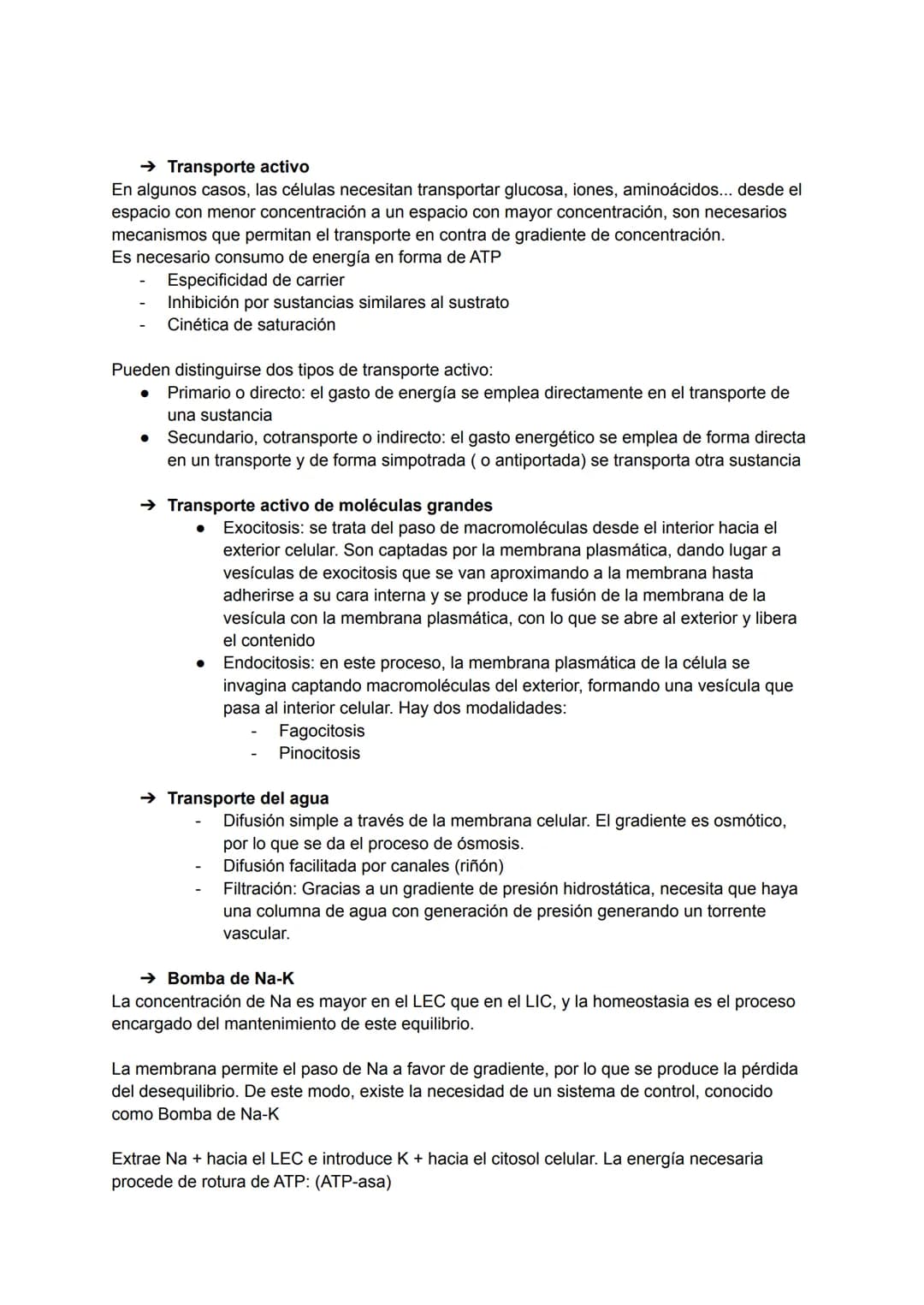 TEMA 2: TRANSPORTE A TRAVÉS DE LA MEMBRANA
→ Transporte a través de la membrana celular
Siempre existe un continuo intercambio de materiales