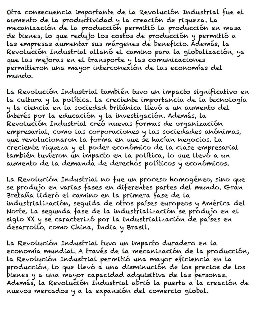 LA REVOLUCION INDUSTRIAL
La Revolución Industrial fue un período de intensos cambios que
transformó la economía, la sociedad y la tecnología