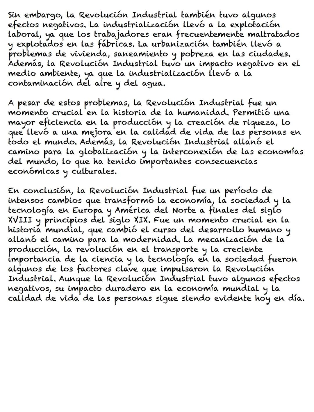 LA REVOLUCION INDUSTRIAL
La Revolución Industrial fue un período de intensos cambios que
transformó la economía, la sociedad y la tecnología