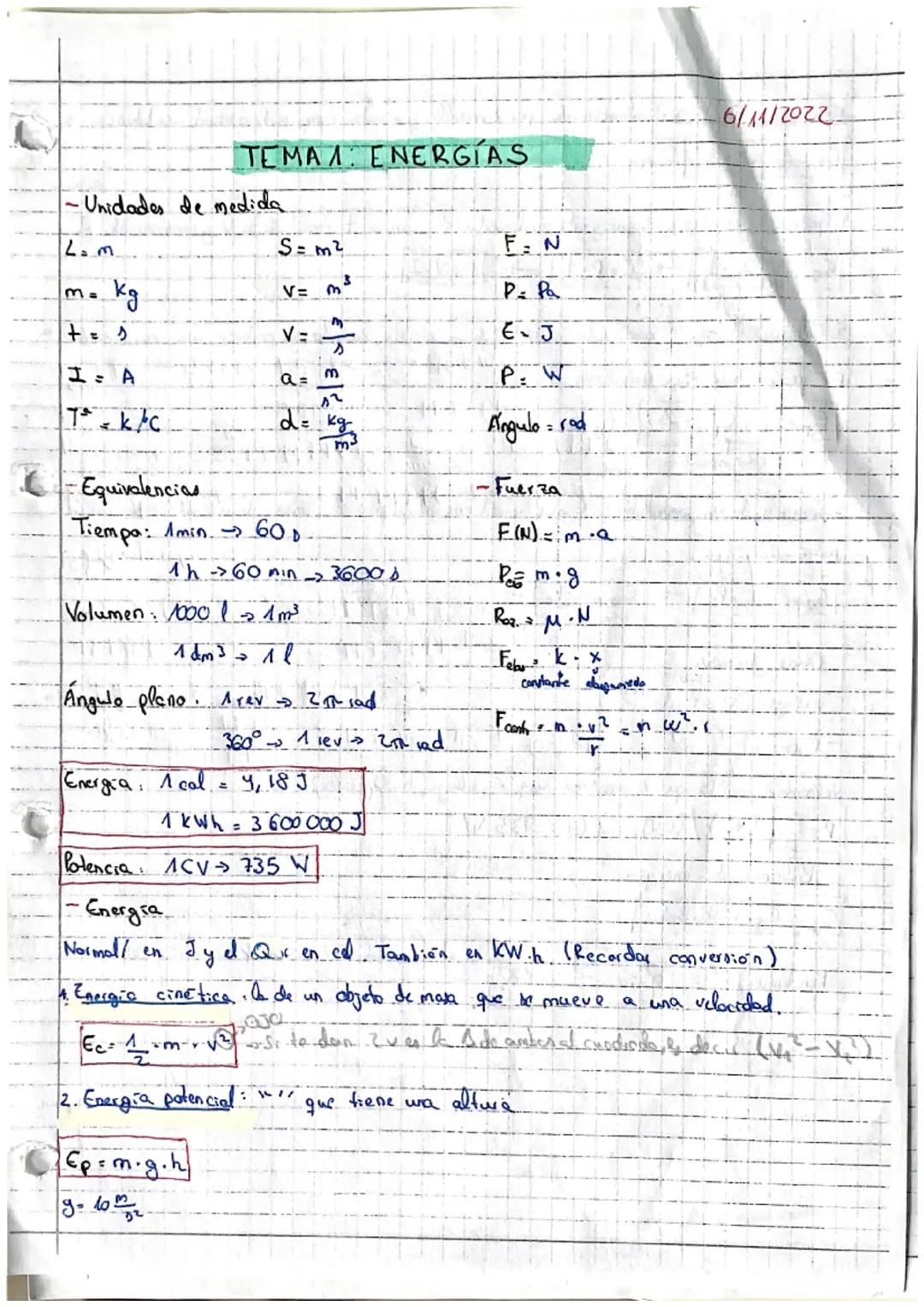 •Unidades de medida
L.M.
m=
kg
+= s
I-
A
T³ = k/C
ΤΕΜΑΛ. ΕΝERGIAS
S=m²
V=m³
1dm³ =
V=
C-Equivalencias
Tiempa: 1min →> 60
a =
1h 60 min->3600