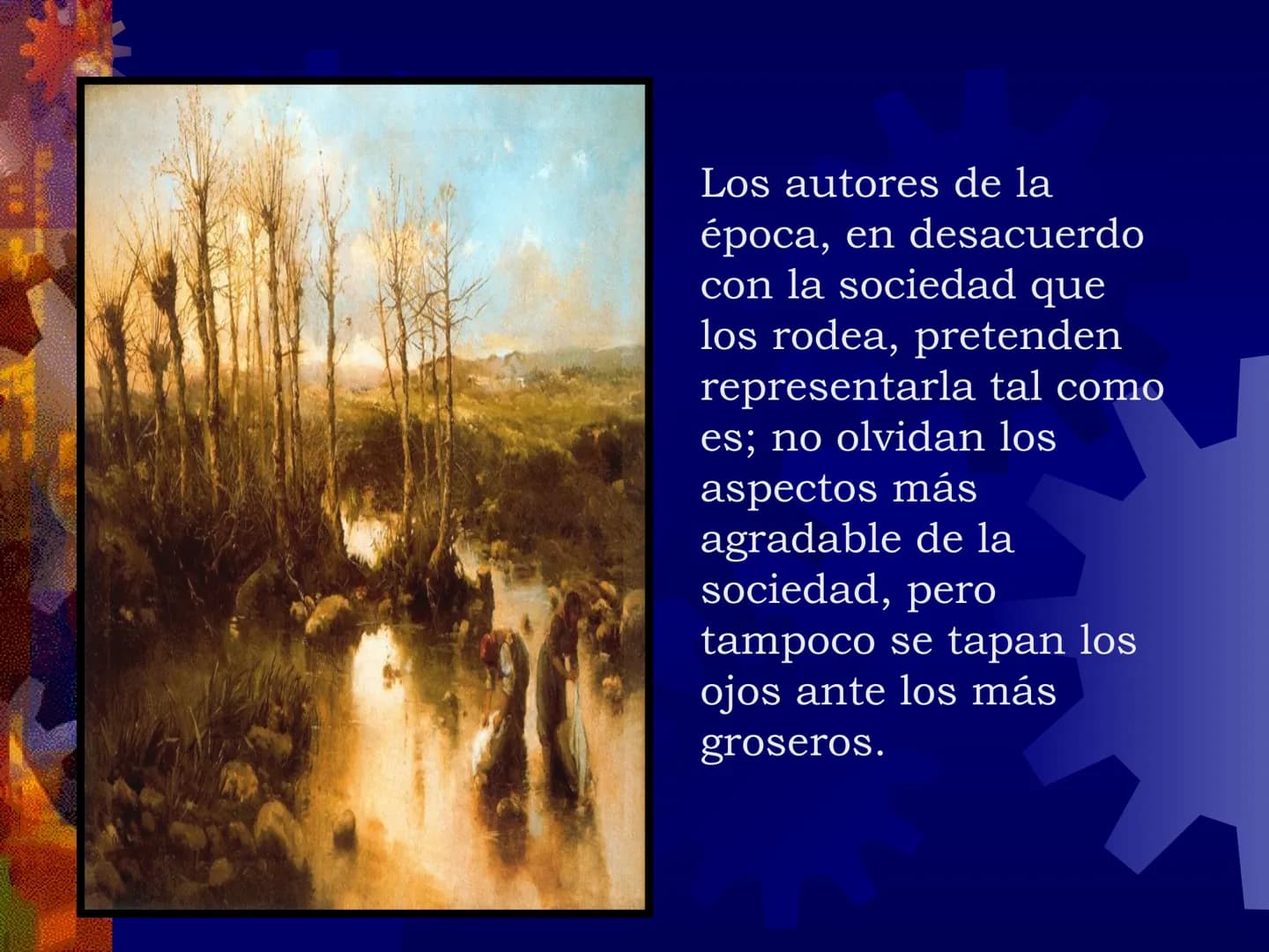 El Realismo Definición
➤ El Realismo fue un movimiento
artístico y literario que, durante la
segunda mitad del siglo XIX, pretendió
reflejar
