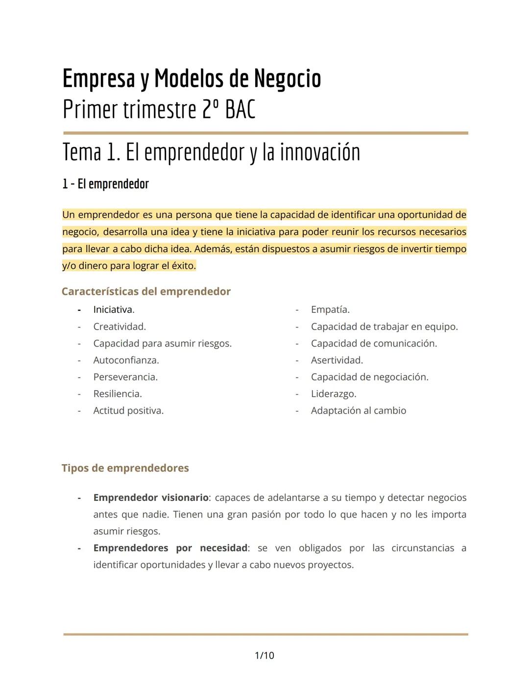 El emprendedor y la innovación 