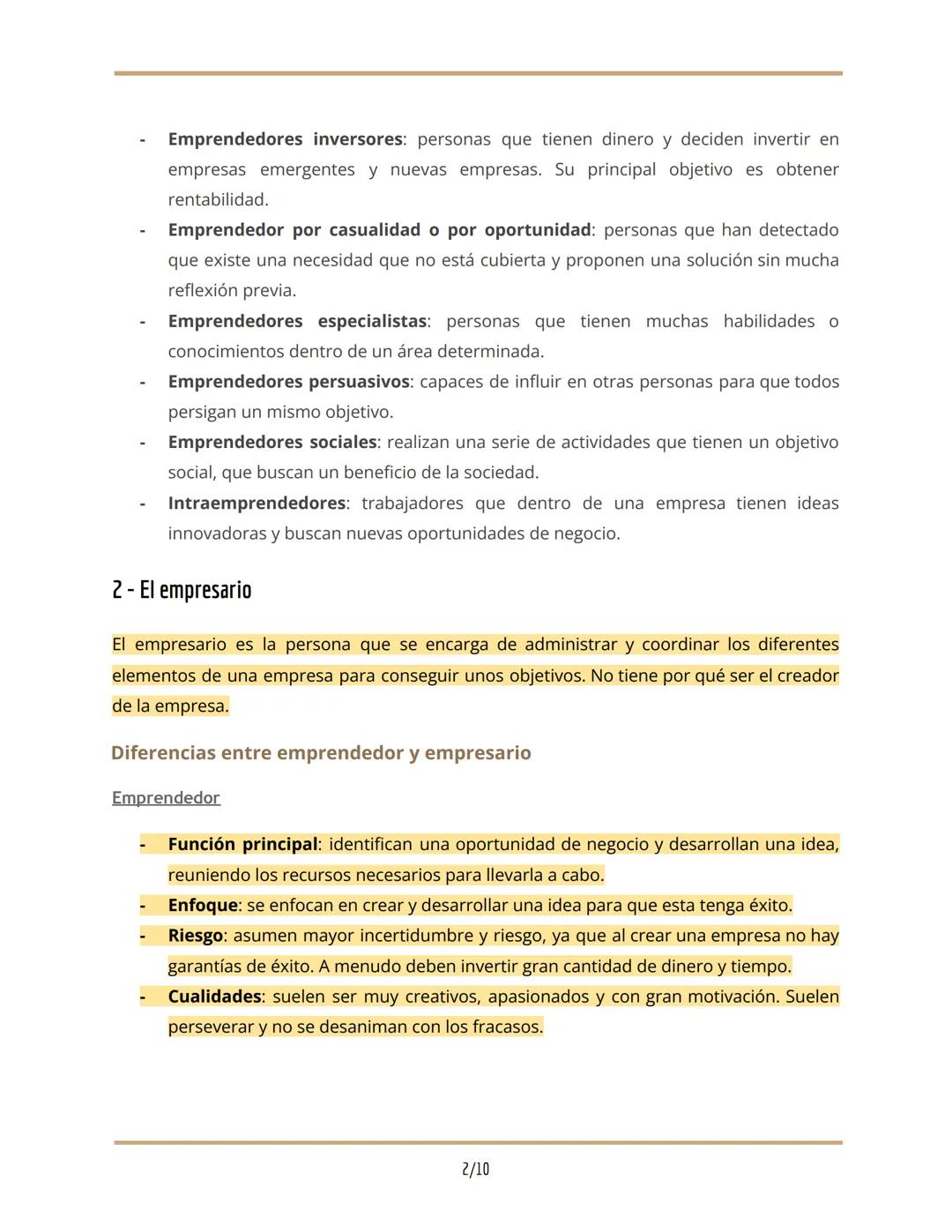 Empresa y Modelos de Negocio
Primer trimestre 2º BAC
Tema 1. El emprendedor y la innovación
1- El emprendedor
Un emprendedor es una persona 
