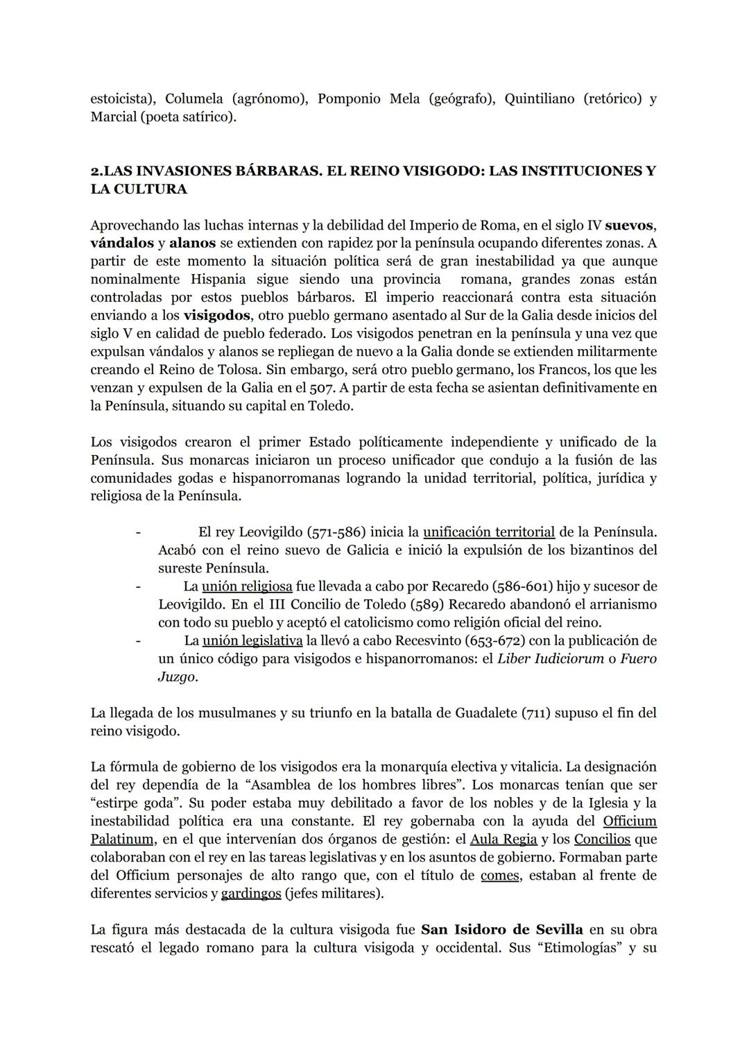 Tema: LA HISPANIA ROMANA Y EL REINO VISIGODO DE
TOLEDO
1.CONQUISTA Y ROMANIZACIÓN: LA PERVIVENCIA DEL LEGADO
CULTURAL ROMANO EN LA CULTURA H