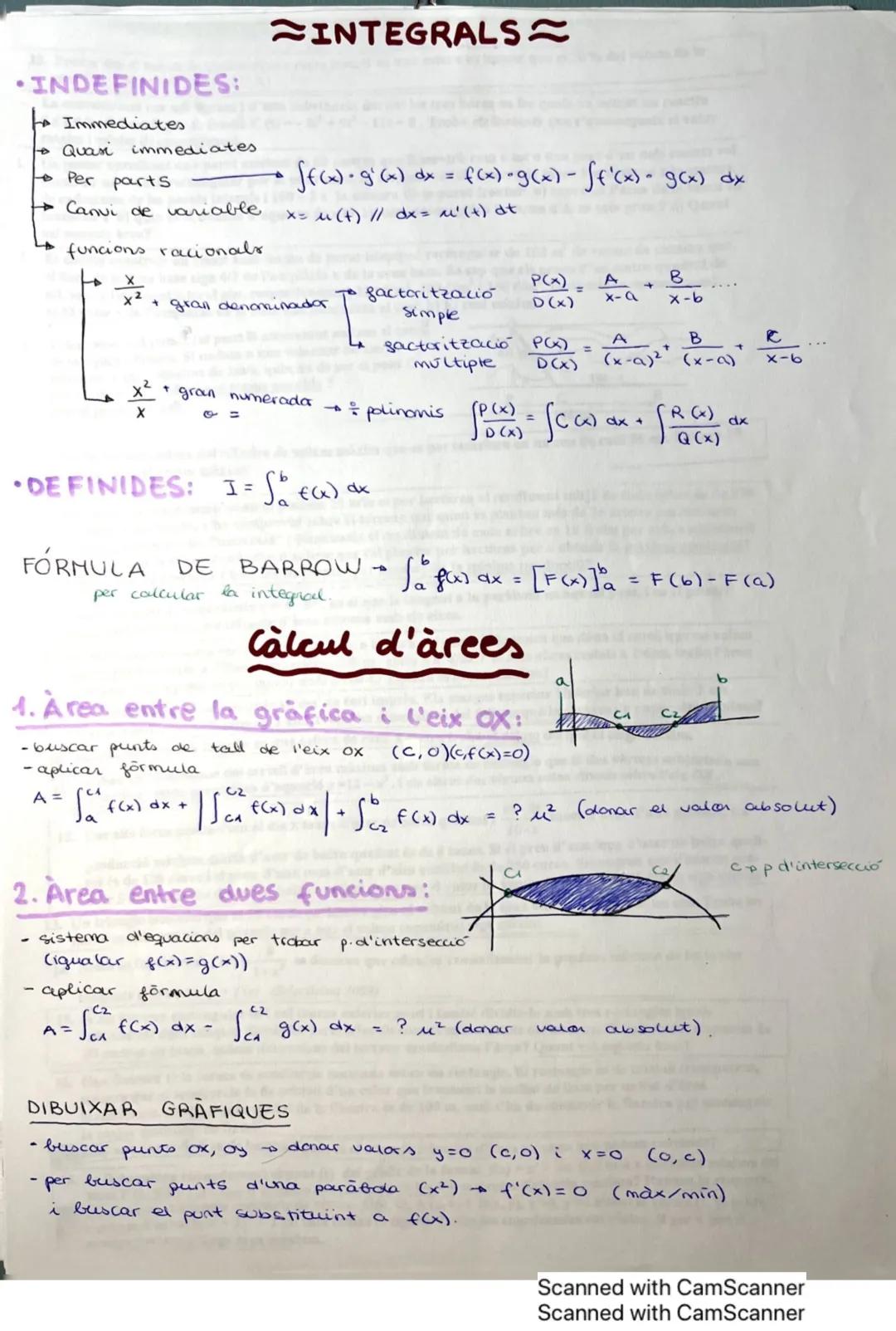 INTEGRACIÓN Y CÁLCULO DE ÁREAS