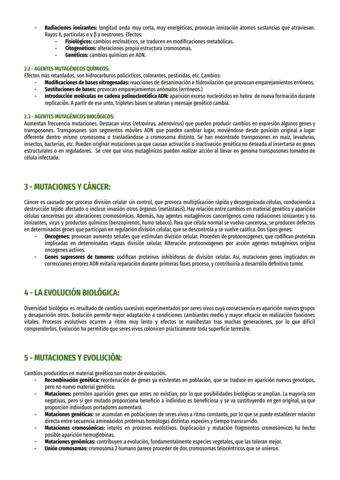 TEMA 19 - MUTACIONES Y EVOLUCIÓN:
1- LAS MUTACIONES:
Hugo de Vires creó término mutación refiriéndose a cambios repentinos en individuos de 