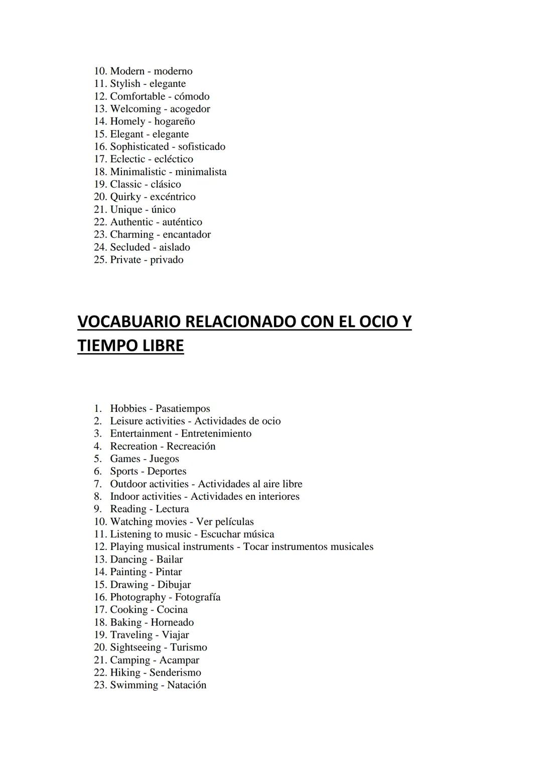 VOCABULARIO 1º ESO INGLÉS
VOCABULARIO RELATIVO A LAS PARTES DE UNA
CASA Y SUS MUEBLES
1. Living room - sala de estar
2. Sofa sofá
3. Armchai