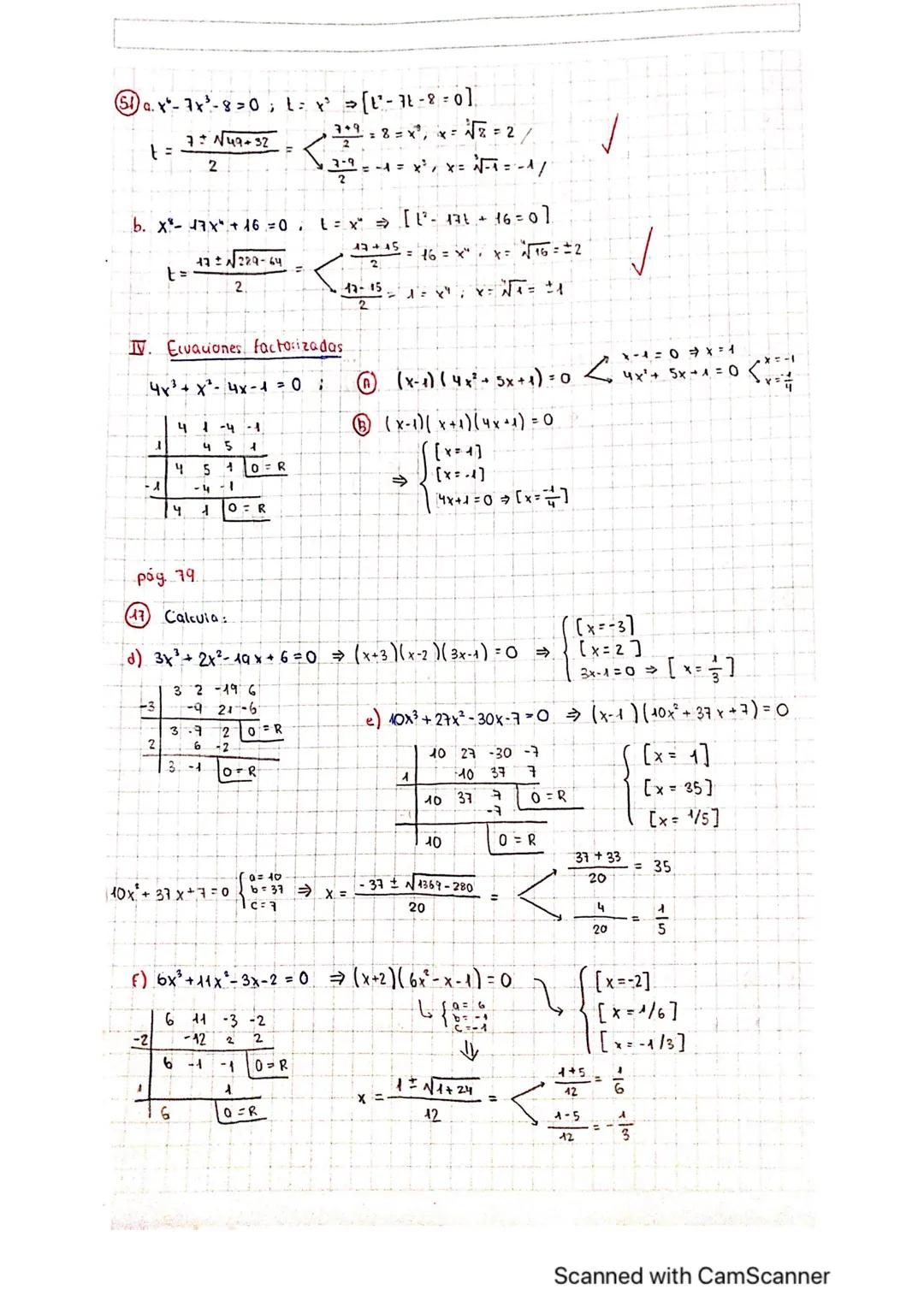 UNIDADE: 4. Ett
UNIDADE 4 ECUACIONS E INECUACIONS
Ecuacions
I)
grau (páx. 84-33 a. b.e, f).
a) 3 (x-2) - 12 = x- (2x+8) ⇒ 3x - 6-12 = x-2x -