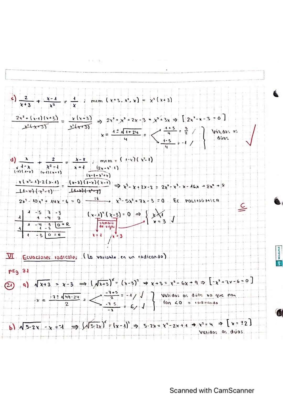 UNIDADE: 4. Ett
UNIDADE 4 ECUACIONS E INECUACIONS
Ecuacions
I)
grau (páx. 84-33 a. b.e, f).
a) 3 (x-2) - 12 = x- (2x+8) ⇒ 3x - 6-12 = x-2x -