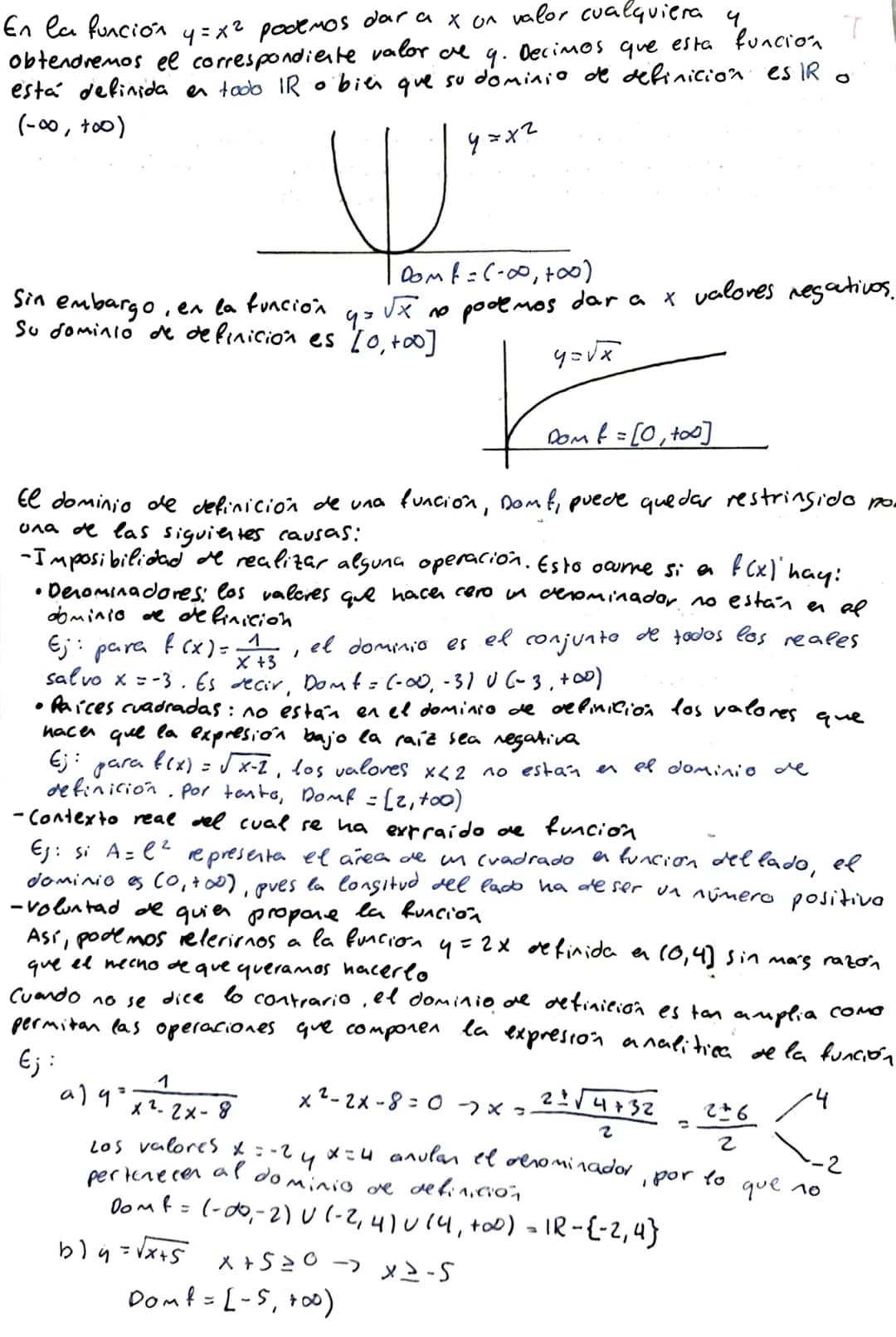 
<p>Las funciones matemáticas en 1º bachillerato se definen como una relación entre dos variables, generalmente denominadas x e y, donde x e