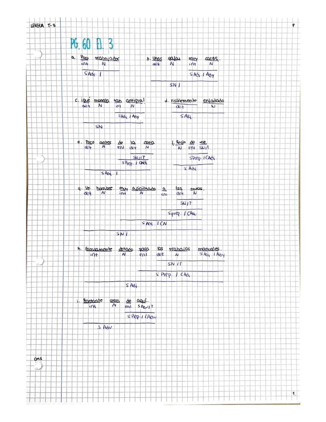 Ejercicios y Exámenes de Sintaxis 1 Bachillerato - PDF y Oraciones Resueltas