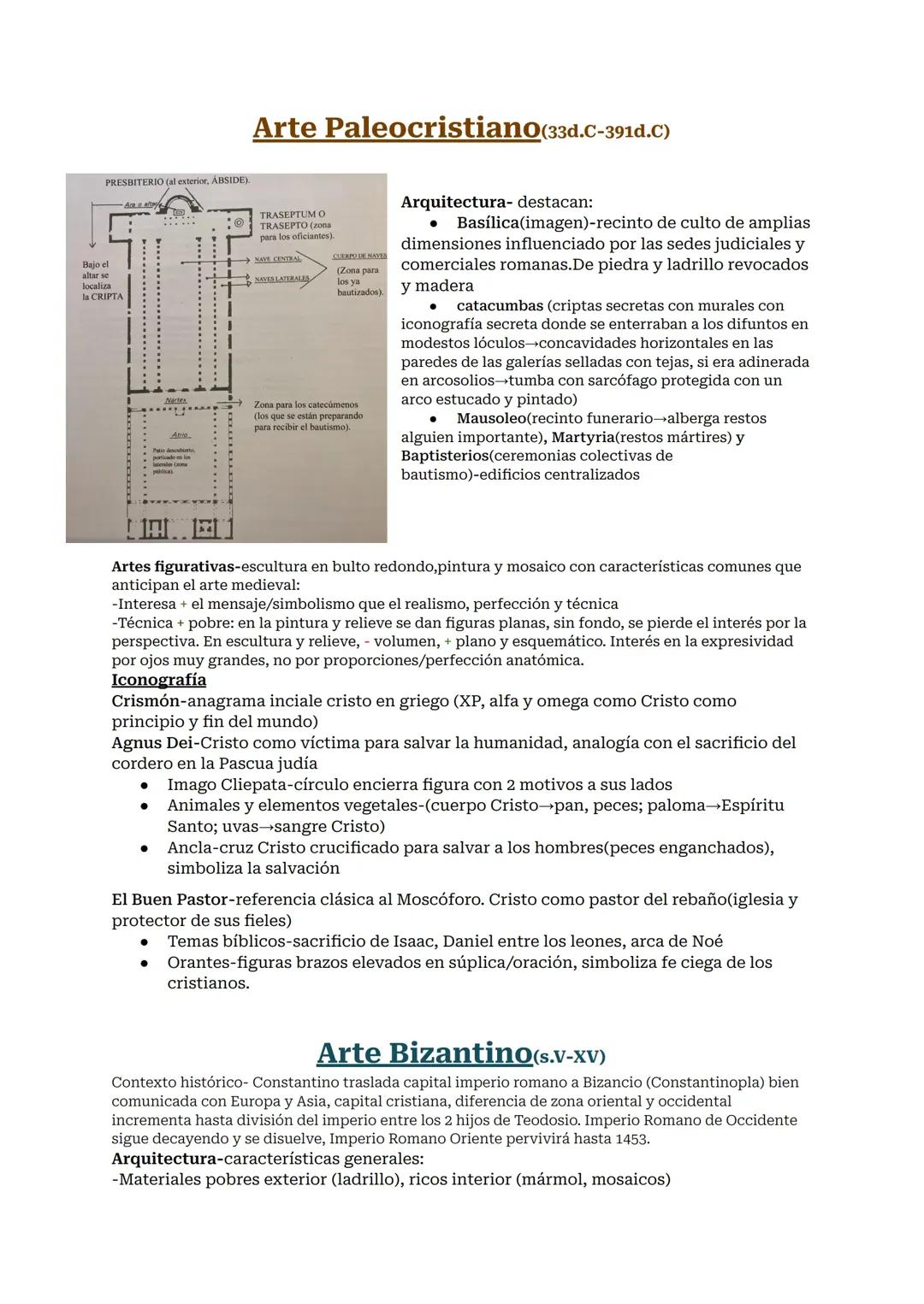 Arte Paleocristiano, Bizantino y Hispano-Musulmán: Características y Obras