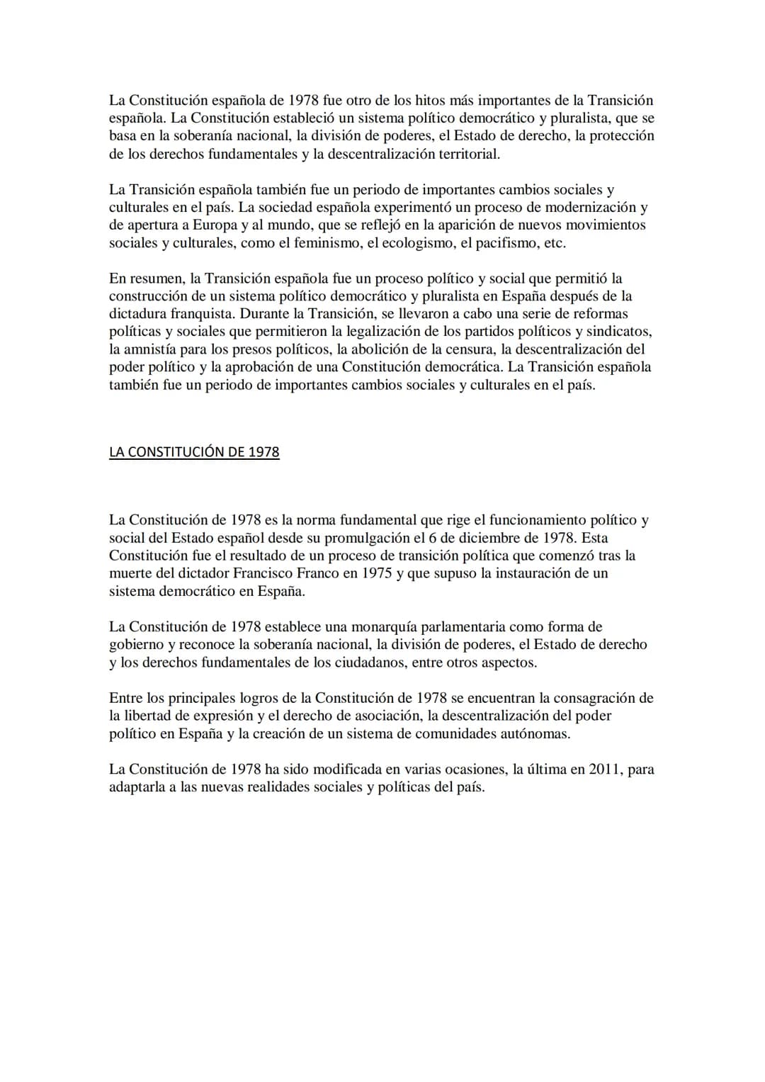 EL FRANQUISMO Y LA TRANSICIÓN DEMOCRÁTICA
El franquismo fue un régimen político autoritario que se estableció en España después
de la Guerra
