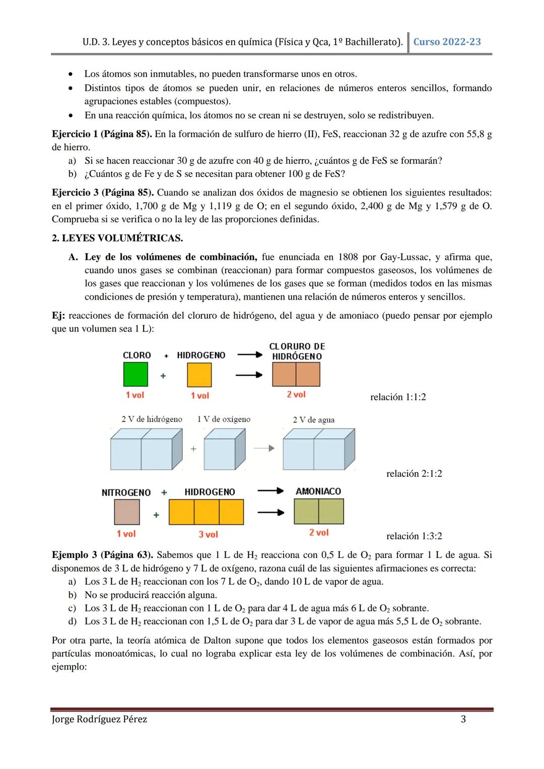 U.D. 3. Leyes y conceptos básicos en química (Física y Qca, 1º Bachillerato). Curso 2022-23

# TEMA 3: LEYES Y CONCEPTOS BÁSICOS EN QUÍMICA.