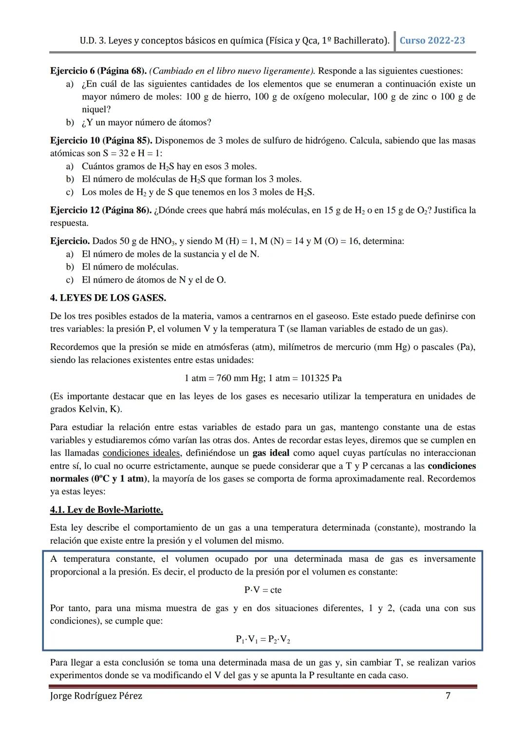 U.D. 3. Leyes y conceptos básicos en química (Física y Qca, 1º Bachillerato). Curso 2022-23

# TEMA 3: LEYES Y CONCEPTOS BÁSICOS EN QUÍMICA.