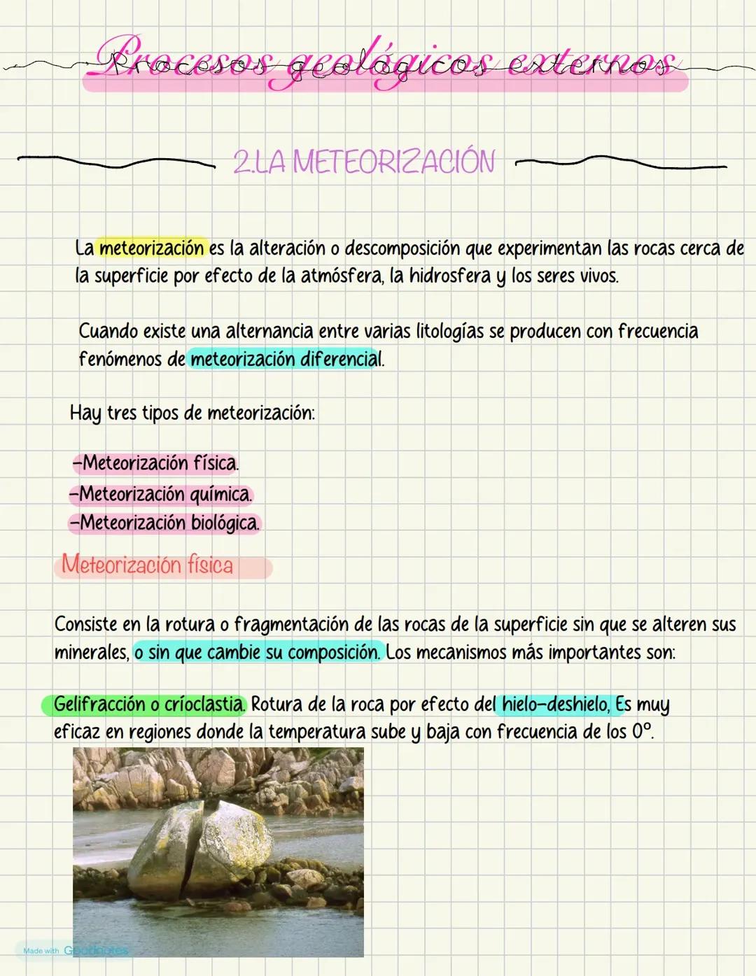 Procesos Geológicos Externos y Formación de Minerales y Rocas