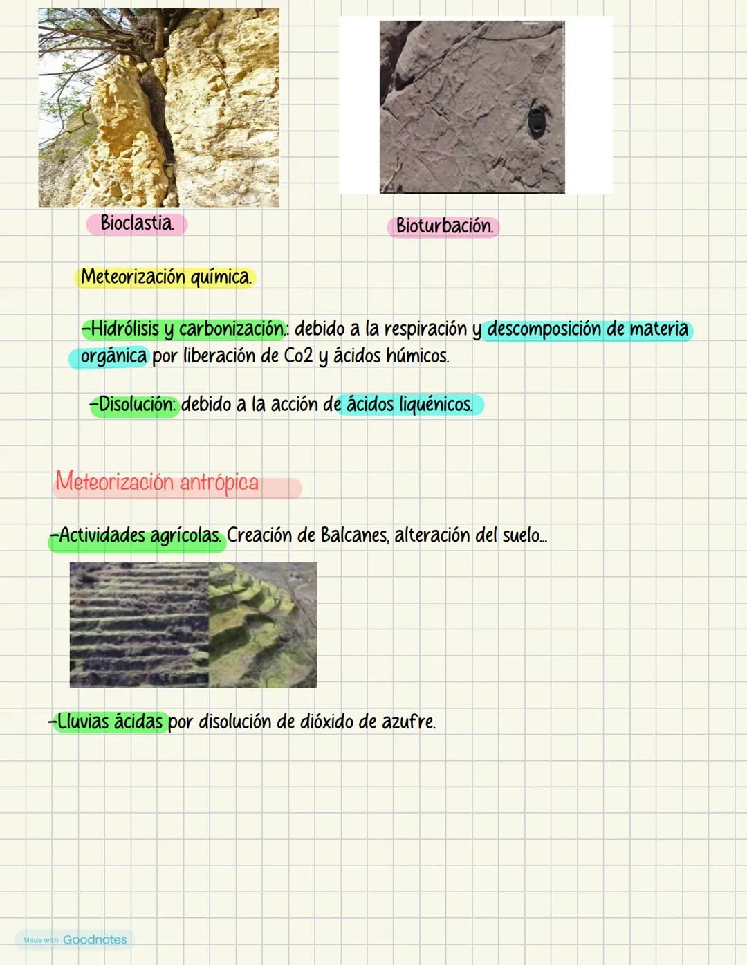 Procesos geológicos externos
2.LA METEORIZACIÓN
La meteorización es la alteración o descomposición que experimentan las rocas cerca de
la su