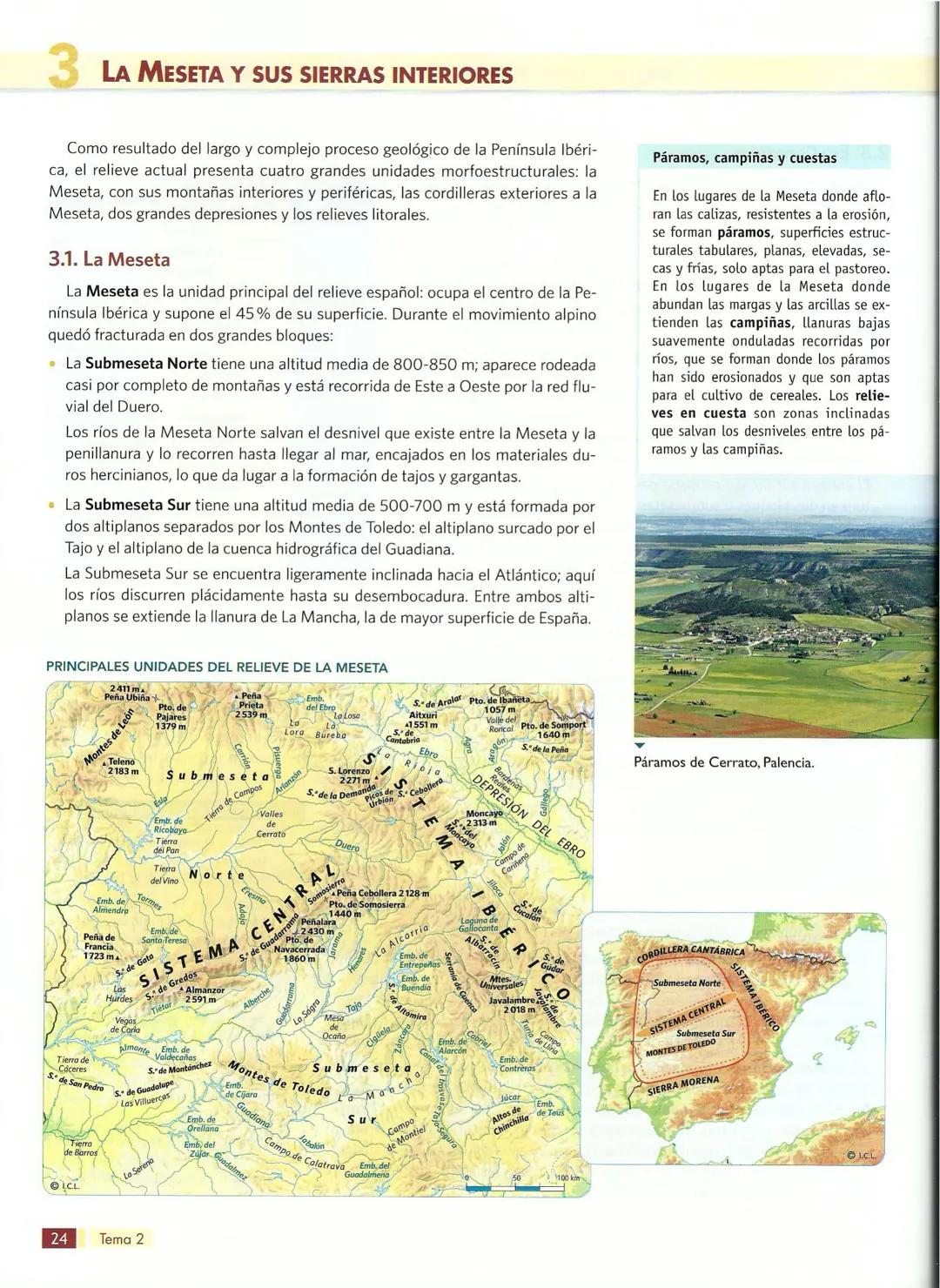2
EL MEDIO FÍSICO DE ESPAÑA
¿Qué influencia tiene el relieve en la comunicación entre territorios?
España es un país europeo que tiene una e