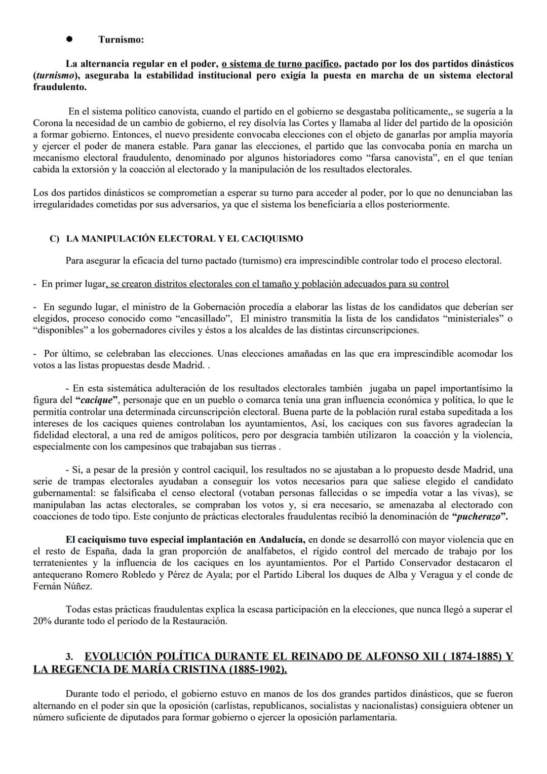TEMA 5 EL RÉGIMEN DE LA RESTAURACIÓN. CARACTERÍSTICAS Y
FUNCIONAMIENTO DEL SISTEMA CANOVISTA
1. INTRODUCCIÓN.
Paralelamente al desarrollo de