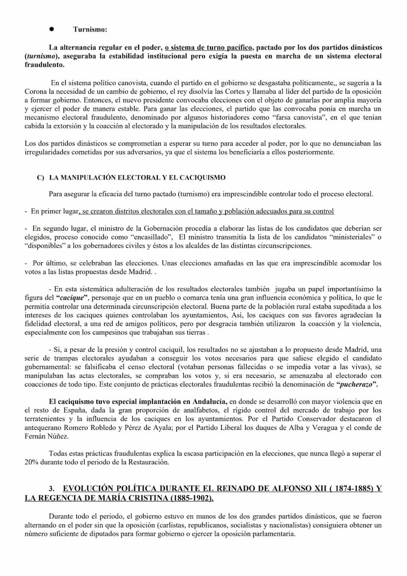 TEMA 5 EL RÉGIMEN DE LA RESTAURACIÓN. CARACTERÍSTICAS Y
FUNCIONAMIENTO DEL SISTEMA CANOVISTA
1. INTRODUCCIÓN.
Paralelamente al desarrollo de