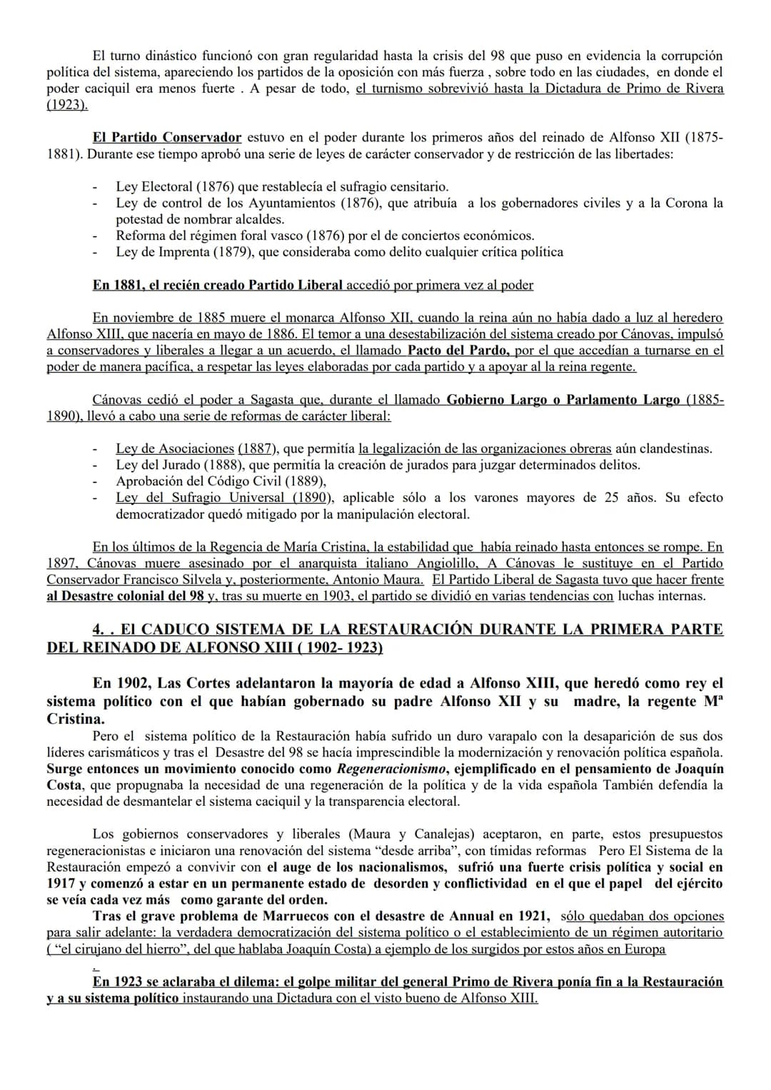 TEMA 5 EL RÉGIMEN DE LA RESTAURACIÓN. CARACTERÍSTICAS Y
FUNCIONAMIENTO DEL SISTEMA CANOVISTA
1. INTRODUCCIÓN.
Paralelamente al desarrollo de