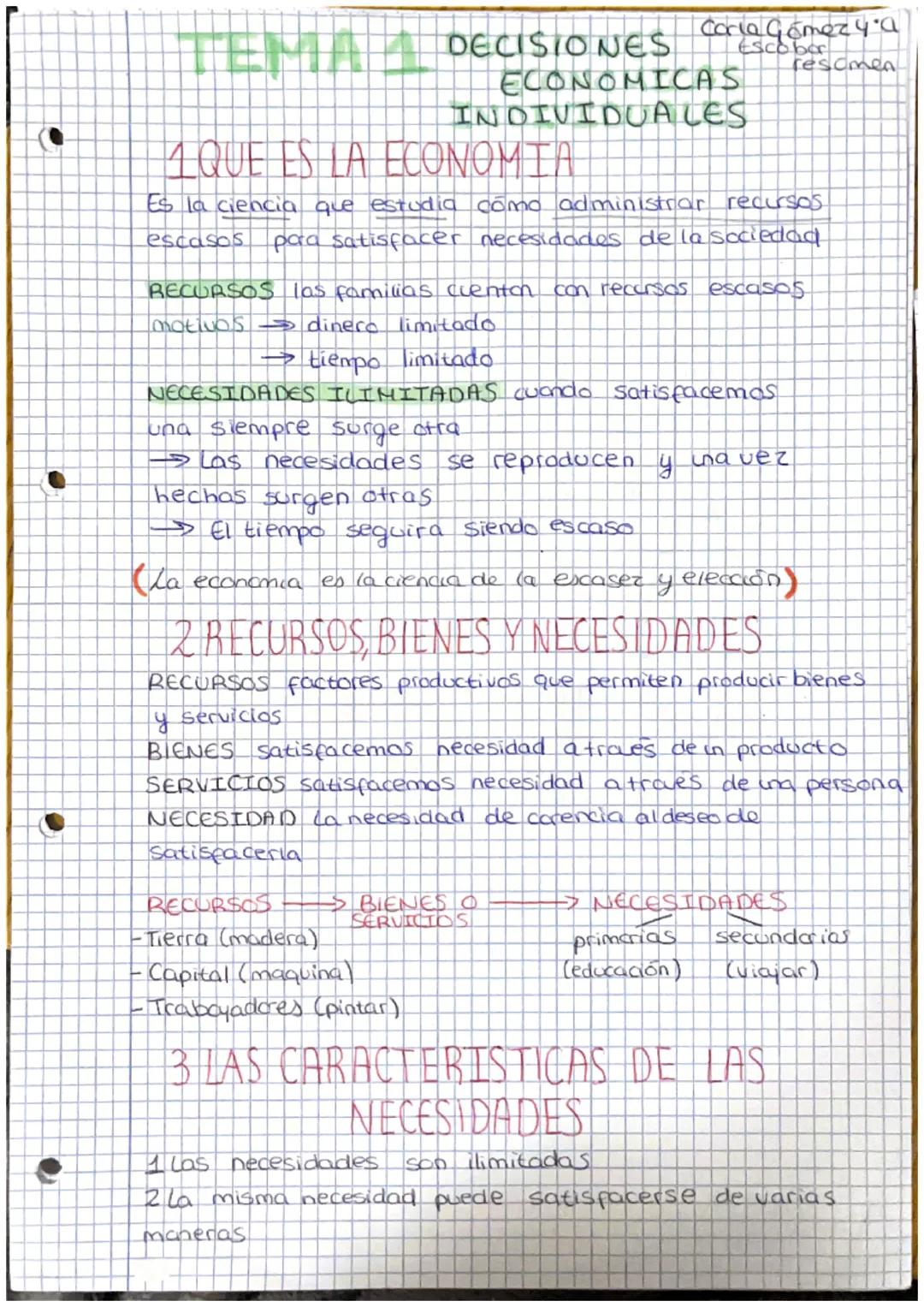 # TEMA DECISIONES Carmagomerya
ECONOMICAS
INDIVIDUALES

resomen

# 1 QUE ES LA ECONOMIA

Es la ciencia que estudia como administrar recursos