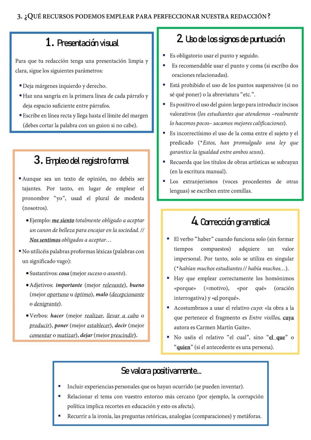 BLOQUE 1. COMUNICACIÓN ESCRITA
La producción escrita: texto de opinión personal
1. ¿QUÉ OS PIDEN?
En esta parte del ejercicio el alumno debe