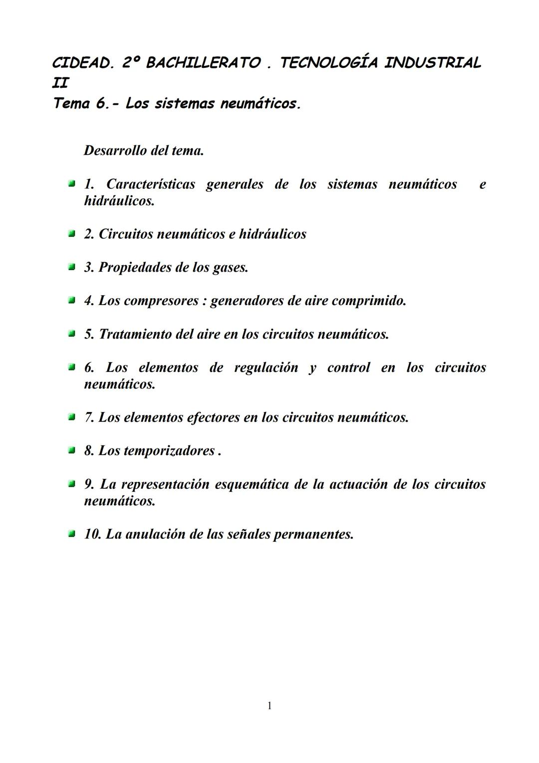 Apuntes Neumática Tecnologia 2º BACH (Tecnología industrial II)