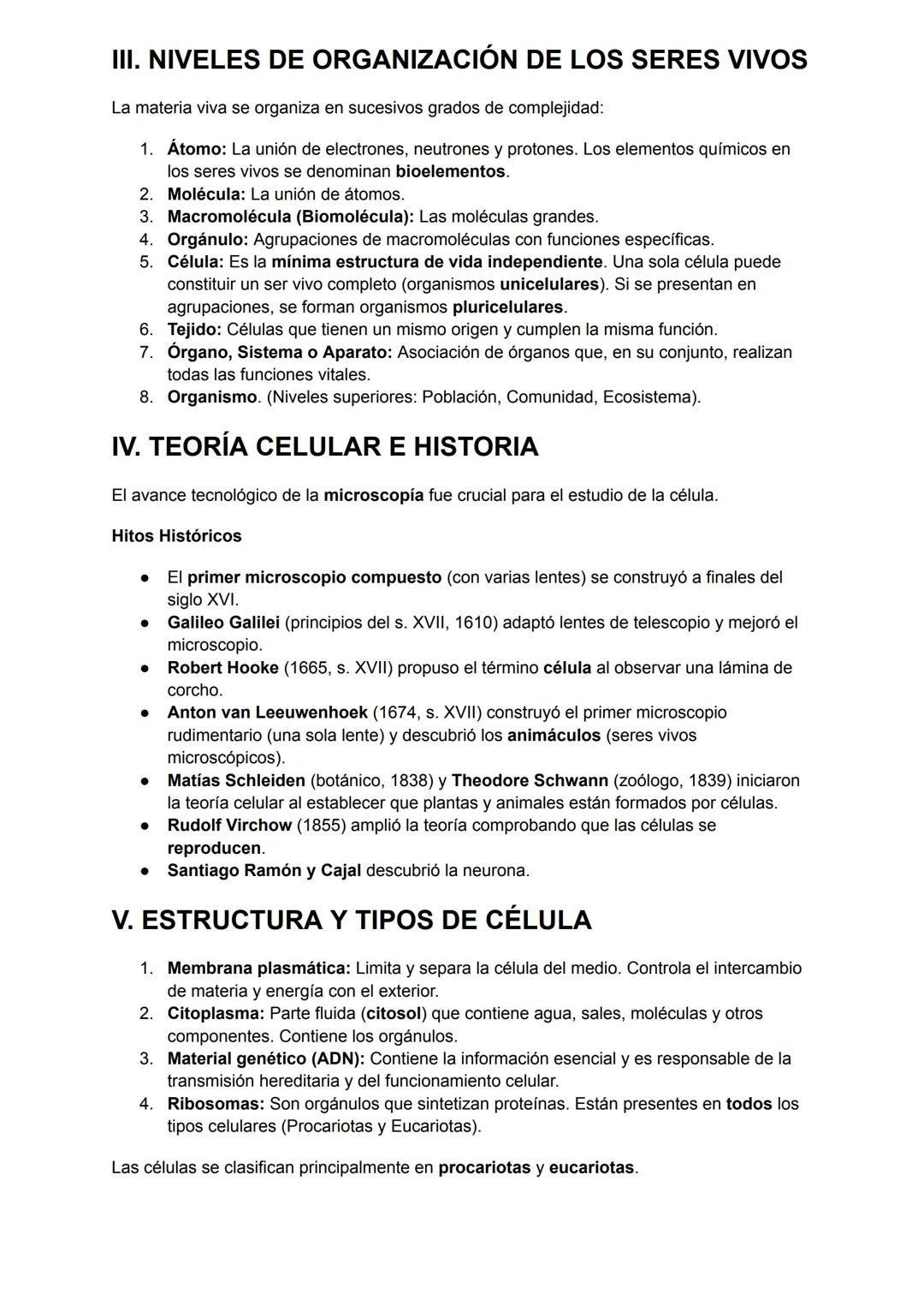 # TEMA 1: LA CÉLULA

I. LA CÉLULA

La célula se define como el organismo o forma de vida más pequeña. Es considerada la
unidad fundamental d