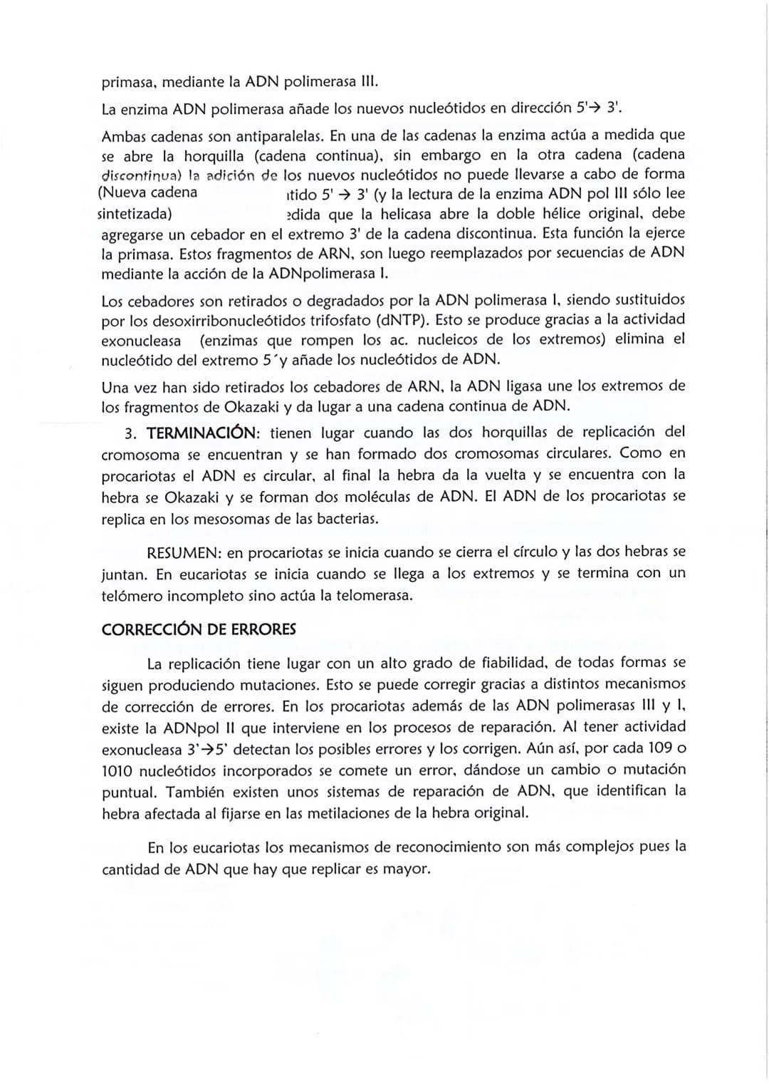 1
CONSERVACIÓN DE LA INFORMACIÓN GENÉTICA: REPLICACIÓN
La replicación o duplicación del ADN consiste en sintetizar, a partir de una
molécula