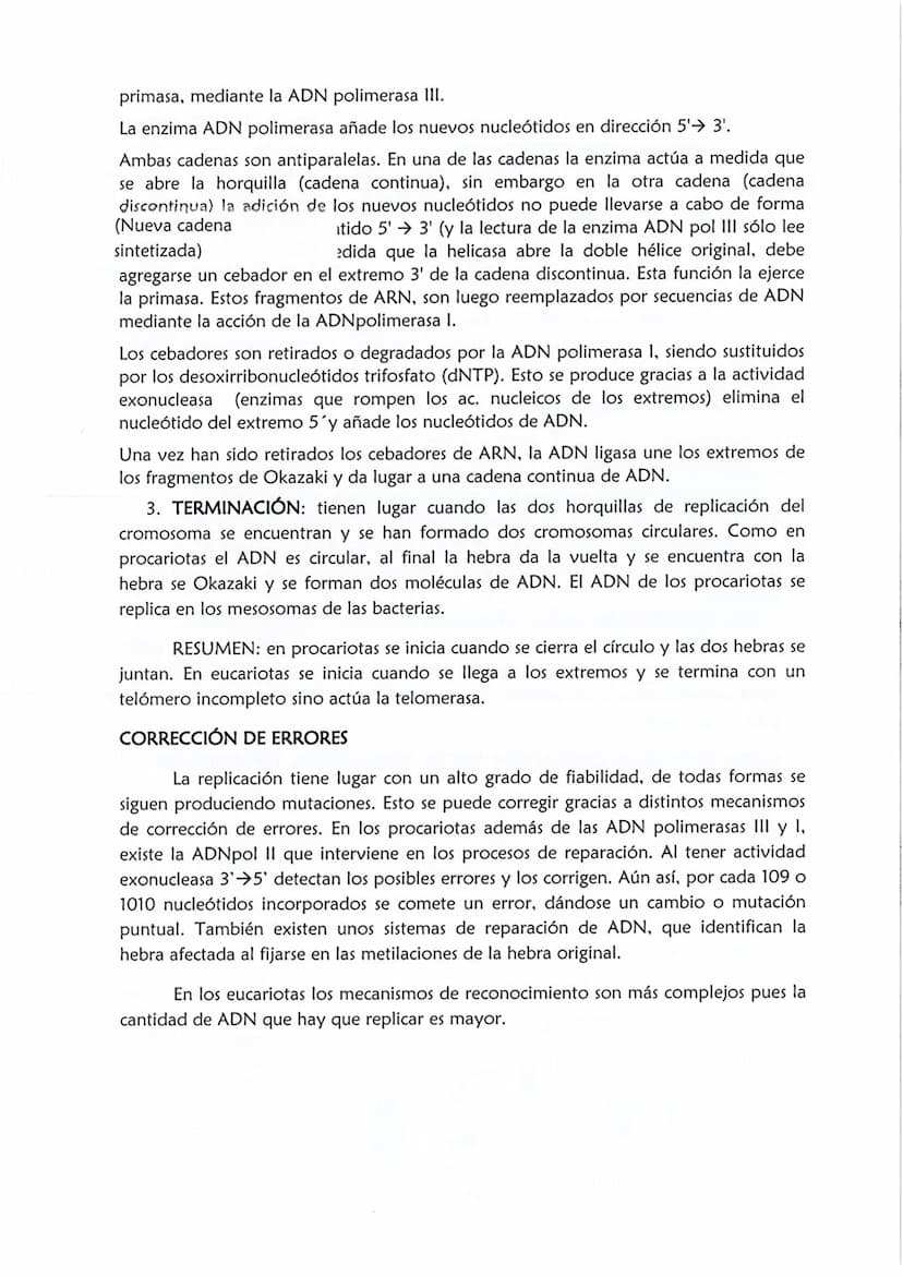 1
CONSERVACIÓN DE LA INFORMACIÓN GENÉTICA: REPLICACIÓN
La replicación o duplicación del ADN consiste en sintetizar, a partir de una
molécula