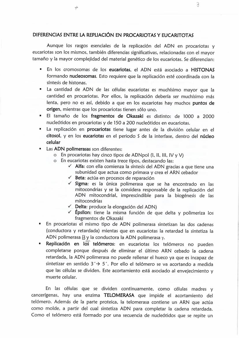 1
CONSERVACIÓN DE LA INFORMACIÓN GENÉTICA: REPLICACIÓN
La replicación o duplicación del ADN consiste en sintetizar, a partir de una
molécula