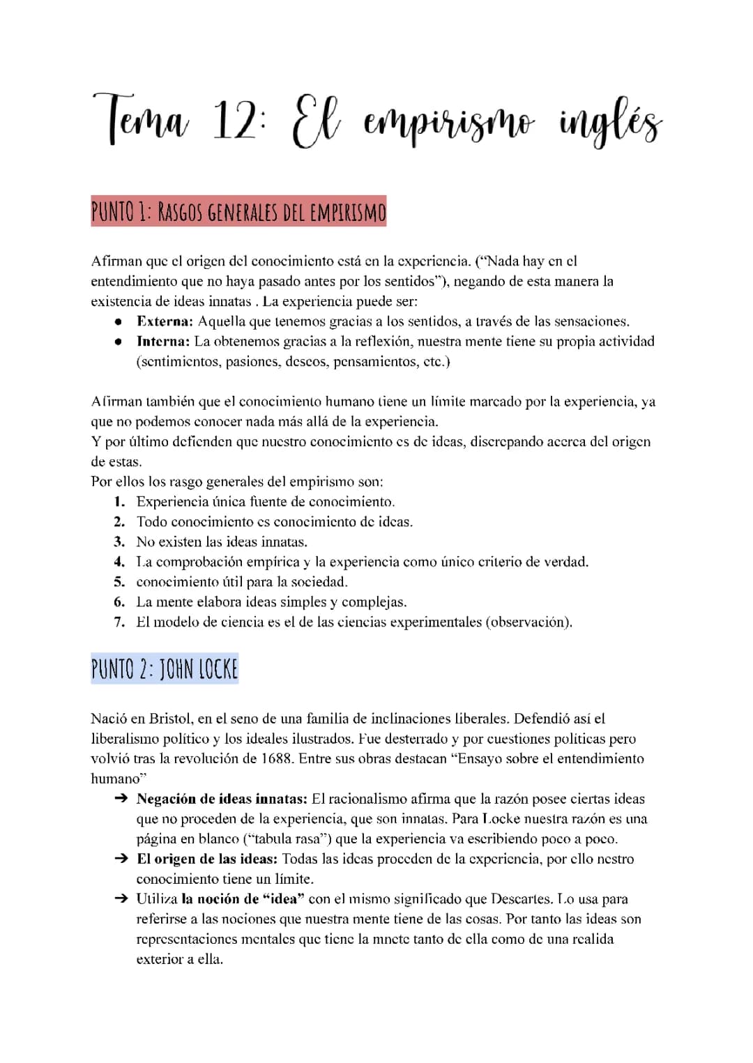 Resumen empirismo inglés 