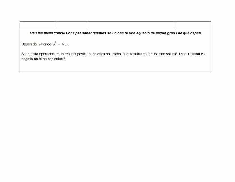 M
ÀLGEBRA. EQUACIONS DE SEGON GRAU
EQUACIÓ
(en forma general)
ax² + bx + c = 0
x²-3x +2=0
x² - 2x - 8=0
COEFICIENTS
a=..... b=....
C=.....
a
