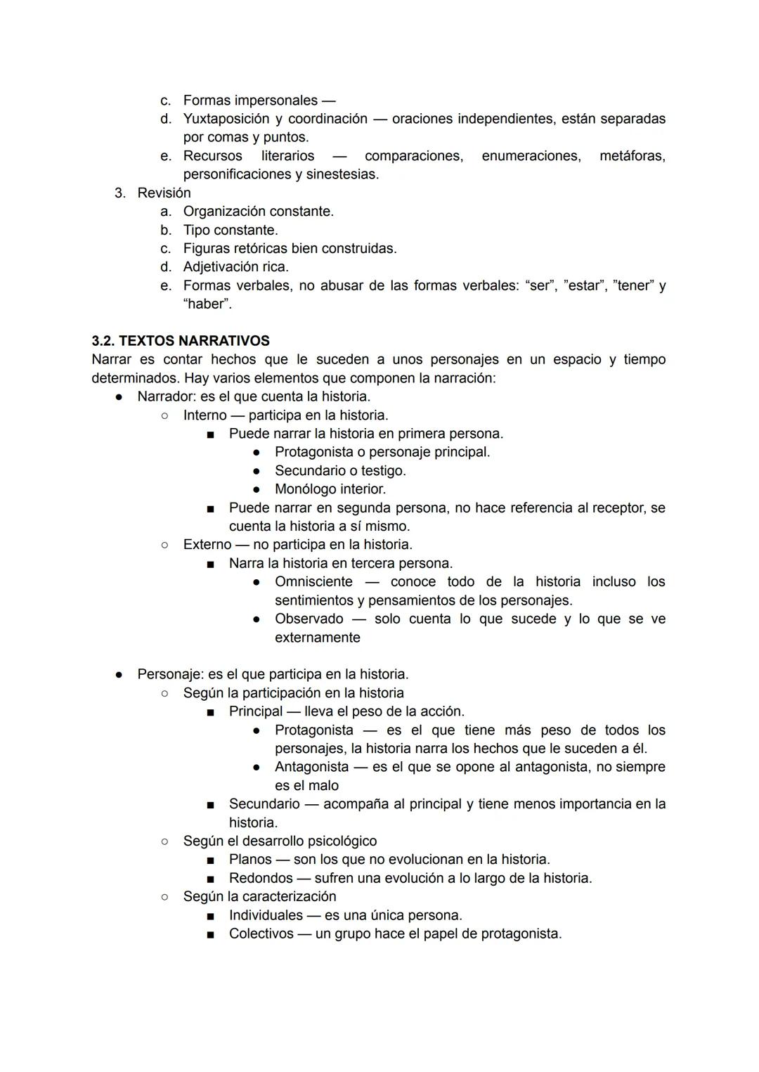 3. TEXTOS DESCRIPTIVOS Y NARRATIVOS
3.1. TEXTOS DESCRIPTIVOS
La finalidad es indicar las características de un lugar, persona o cosa para qu