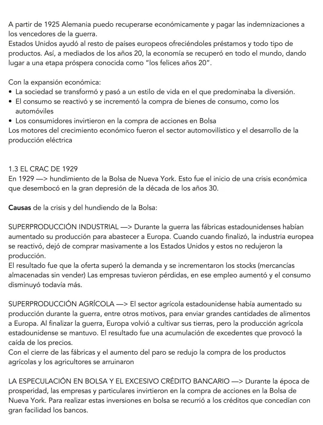 P.1 LA ECONOMÍA EN EL PERIODO DE ENTREGUERRAS
Durante el periodo comprendido entre la Primera y la Segunda Guerra Mundial (1918-1939) la
eco