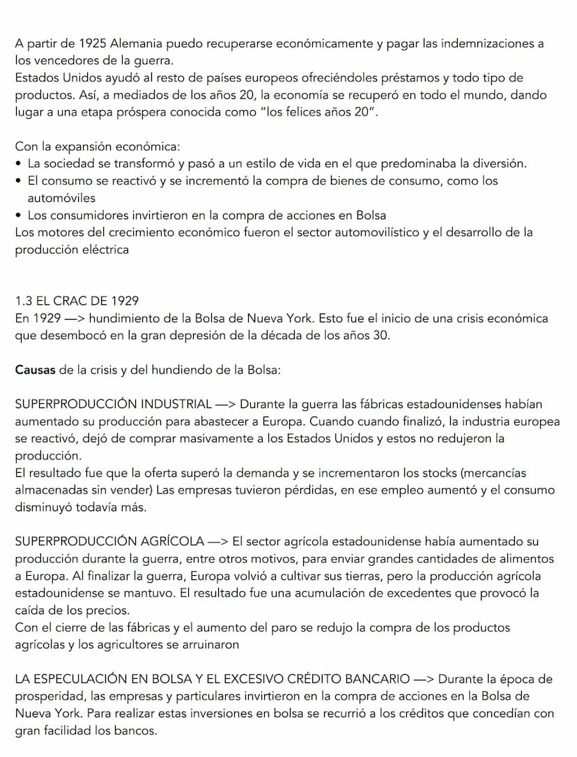 P.1 LA ECONOMÍA EN EL PERIODO DE ENTREGUERRAS
Durante el periodo comprendido entre la Primera y la Segunda Guerra Mundial (1918-1939) la
eco