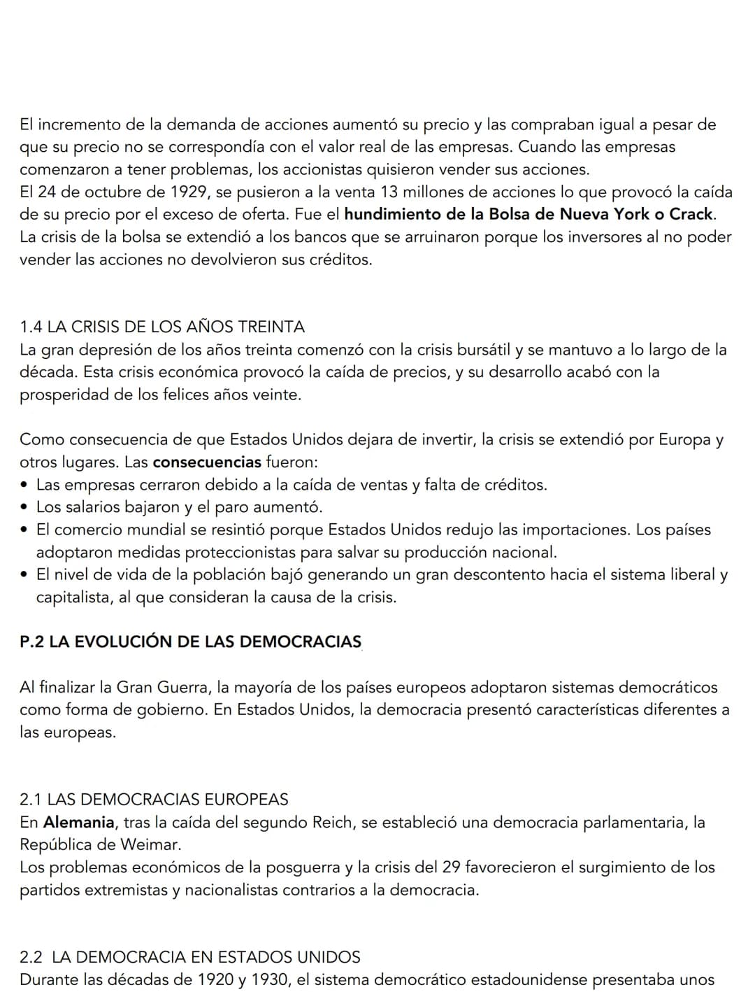 P.1 LA ECONOMÍA EN EL PERIODO DE ENTREGUERRAS
Durante el periodo comprendido entre la Primera y la Segunda Guerra Mundial (1918-1939) la
eco