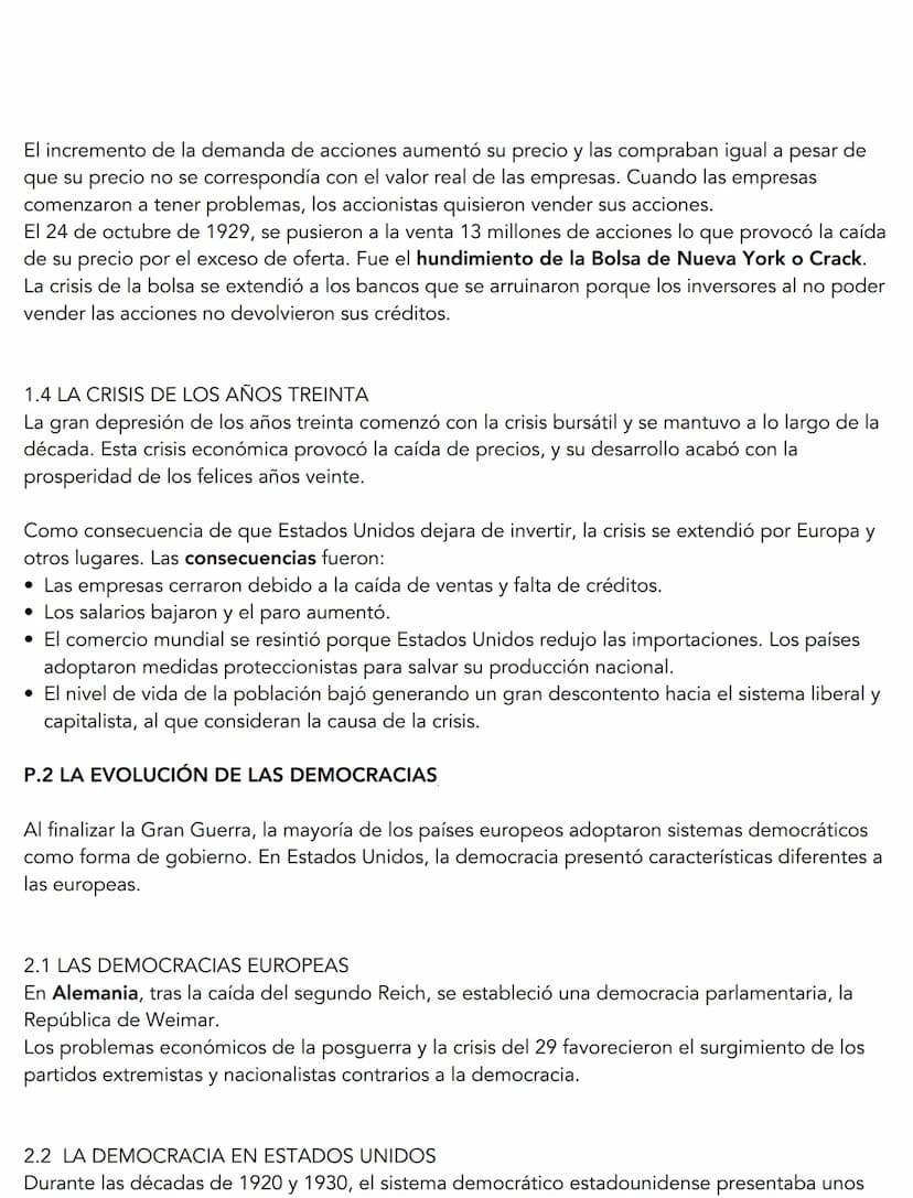 P.1 LA ECONOMÍA EN EL PERIODO DE ENTREGUERRAS
Durante el periodo comprendido entre la Primera y la Segunda Guerra Mundial (1918-1939) la
eco
