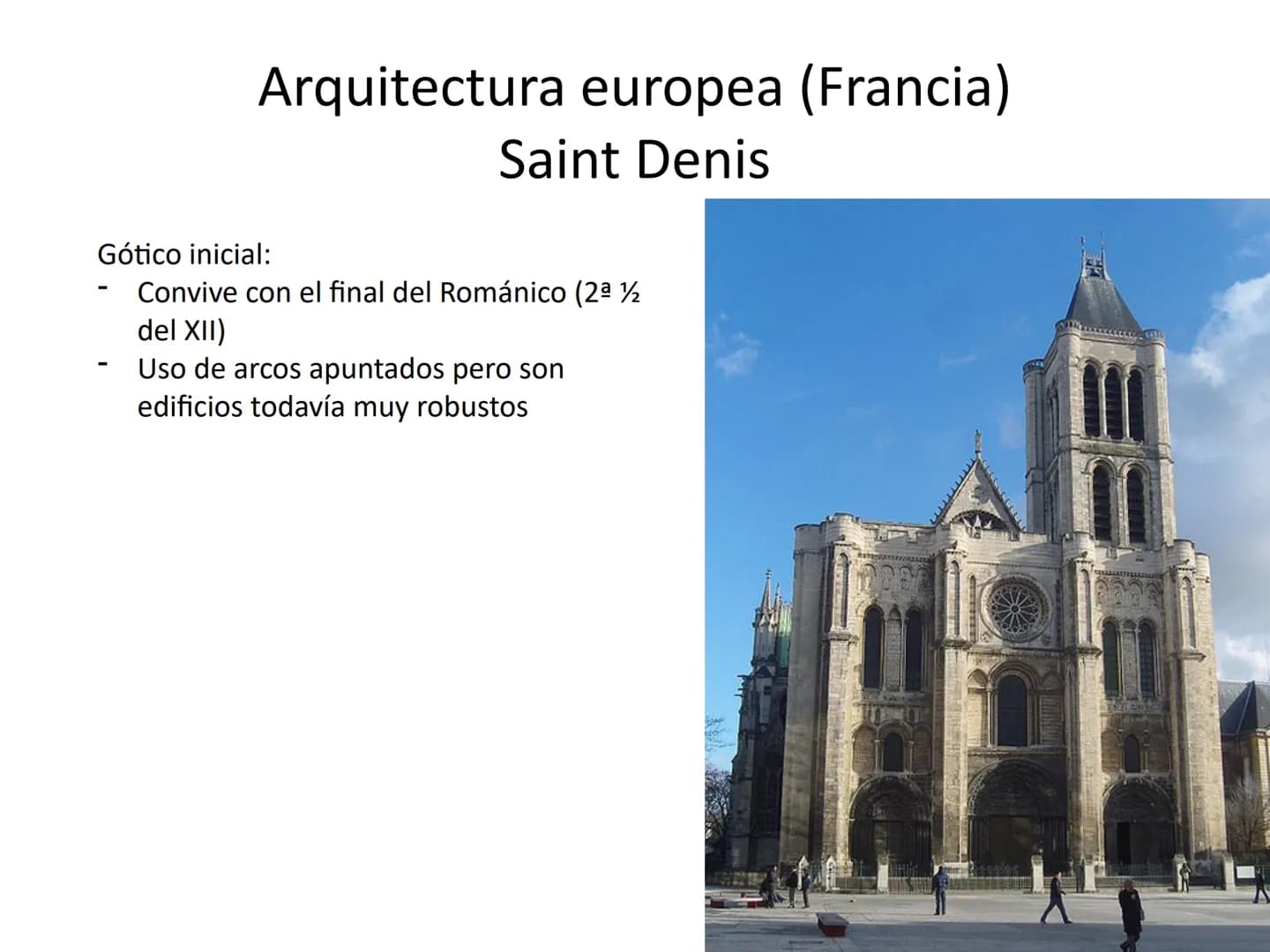 Gótico
Arquitectura Comparativa Románico-Gótico
munle Caracteristicas Generales:
Arco apuntado => verticalidad
Bóveda de crucería y evolució