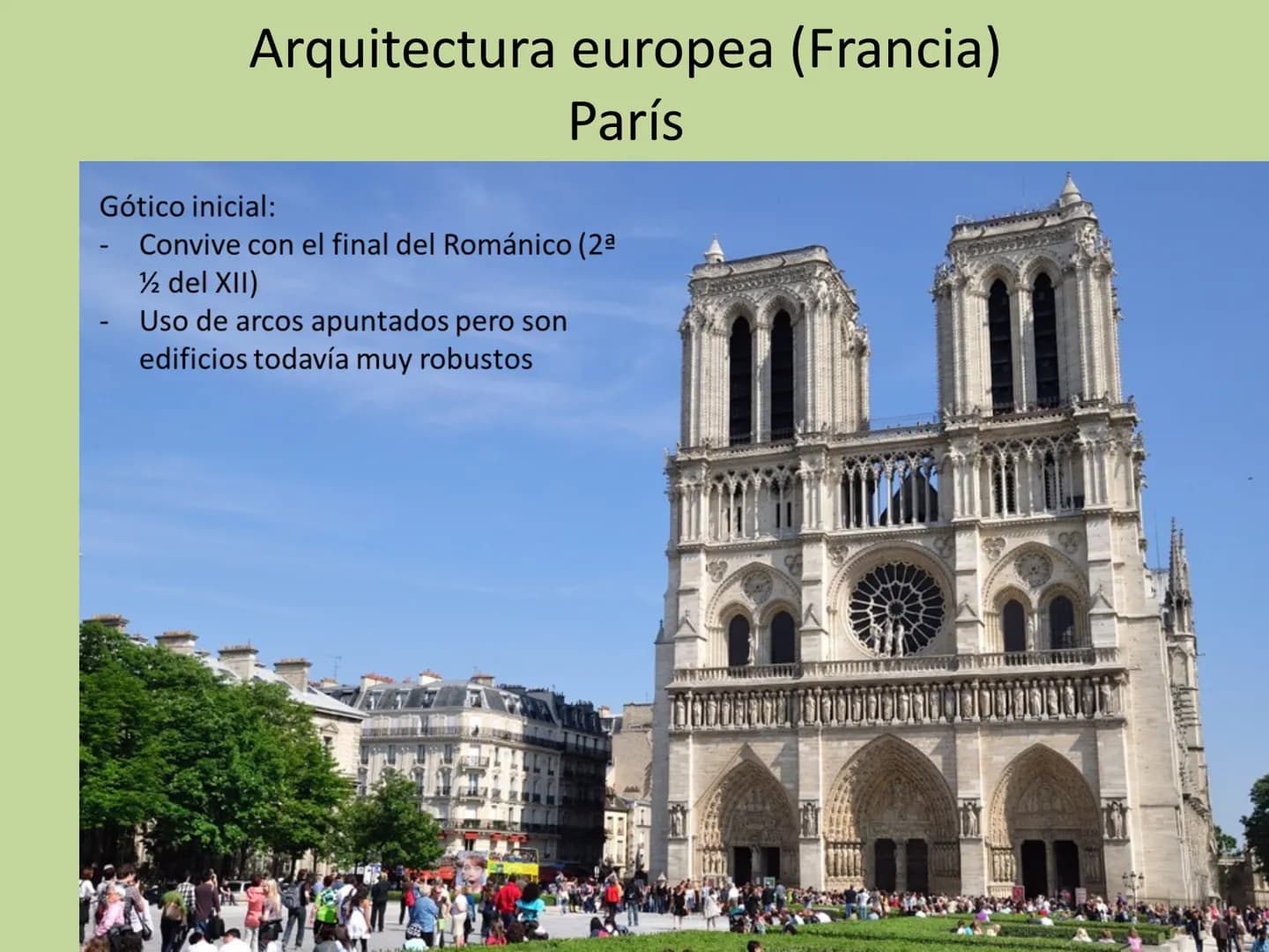 Gótico
Arquitectura Comparativa Románico-Gótico
munle Caracteristicas Generales:
Arco apuntado => verticalidad
Bóveda de crucería y evolució