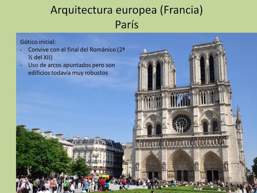 Gótico
Arquitectura Comparativa Románico-Gótico
munle Caracteristicas Generales:
Arco apuntado => verticalidad
Bóveda de crucería y evolució