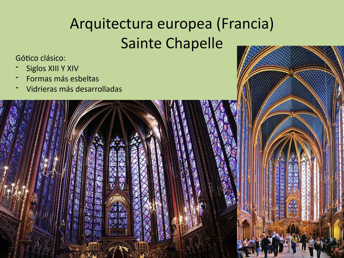 Gótico
Arquitectura Comparativa Románico-Gótico
munle Caracteristicas Generales:
Arco apuntado => verticalidad
Bóveda de crucería y evolució