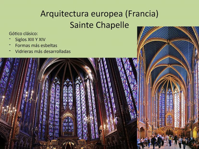 Gótico
Arquitectura Comparativa Románico-Gótico
munle Caracteristicas Generales:
Arco apuntado => verticalidad
Bóveda de crucería y evolució