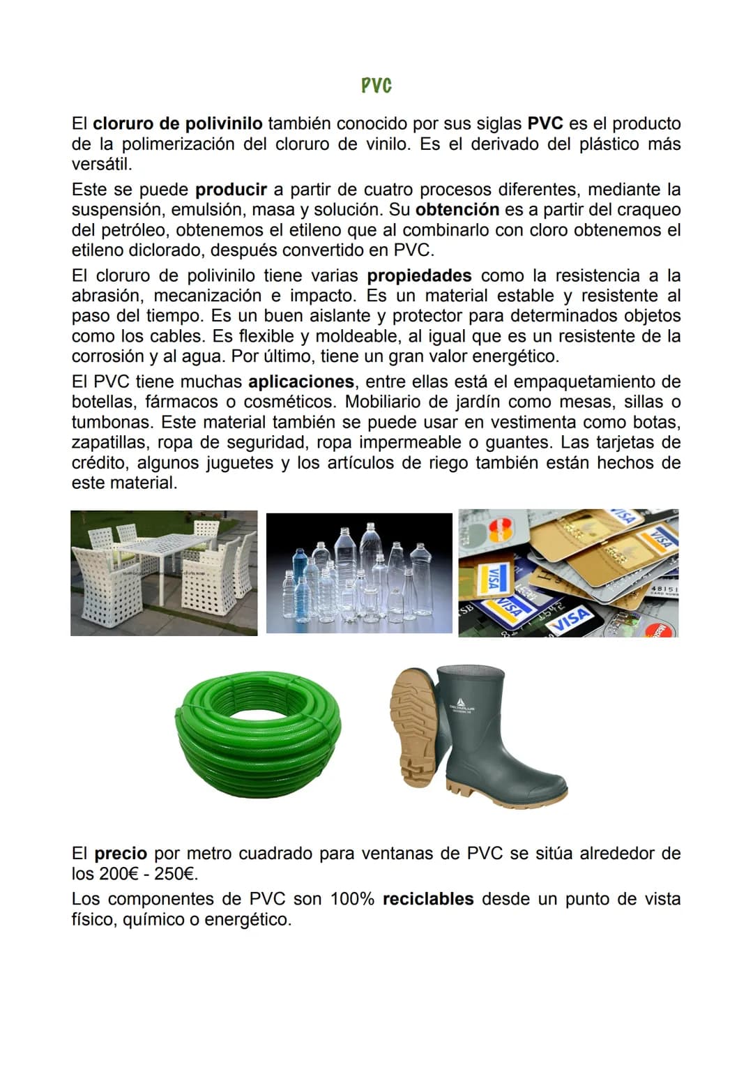 
<h2 id="introduccin">Introducción</h2>
<p>En este informe, se abordarán los diferentes tipos de plásticos, sus propiedades, características