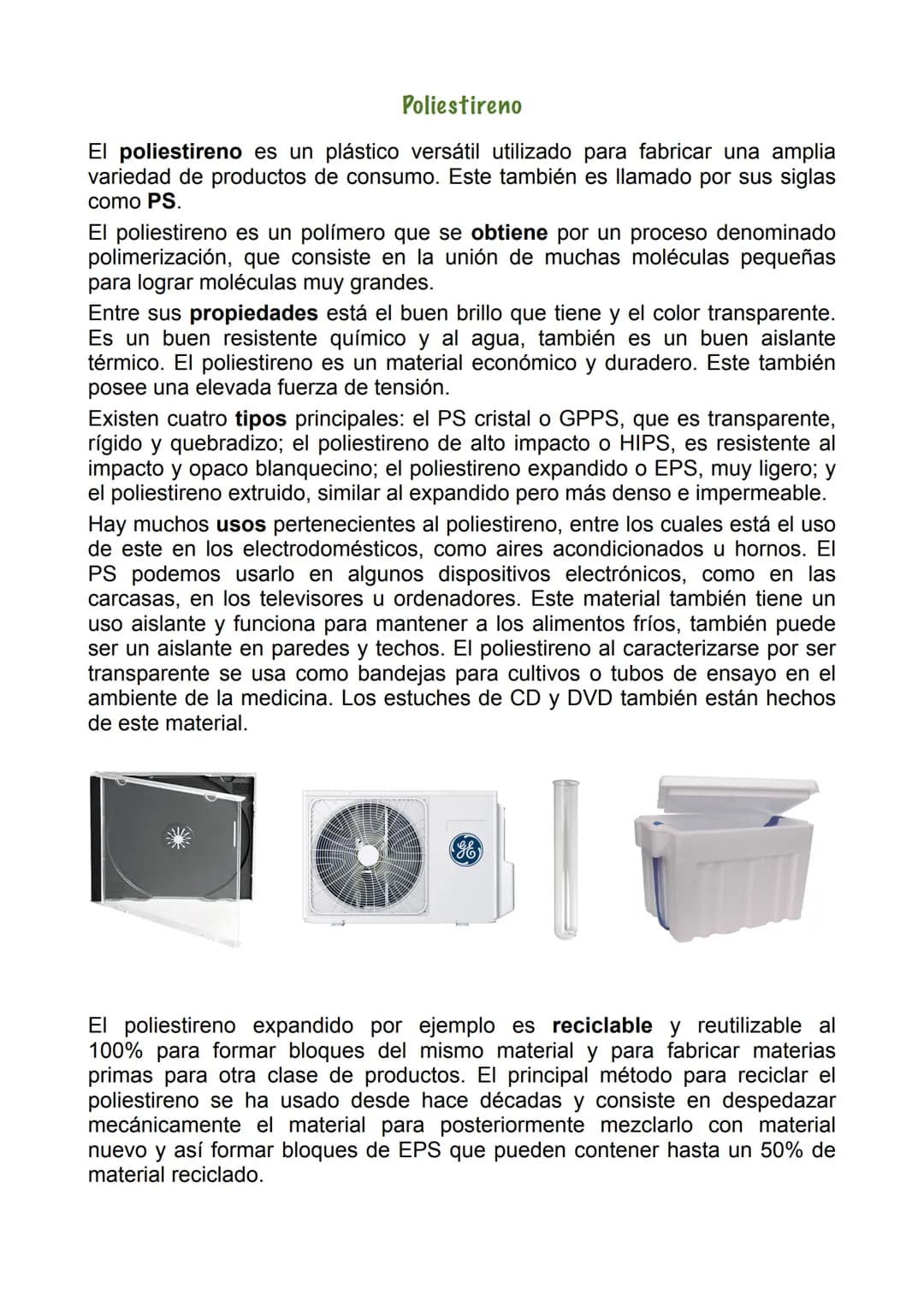 
<h2 id="introduccin">Introducción</h2>
<p>En este informe, se abordarán los diferentes tipos de plásticos, sus propiedades, características