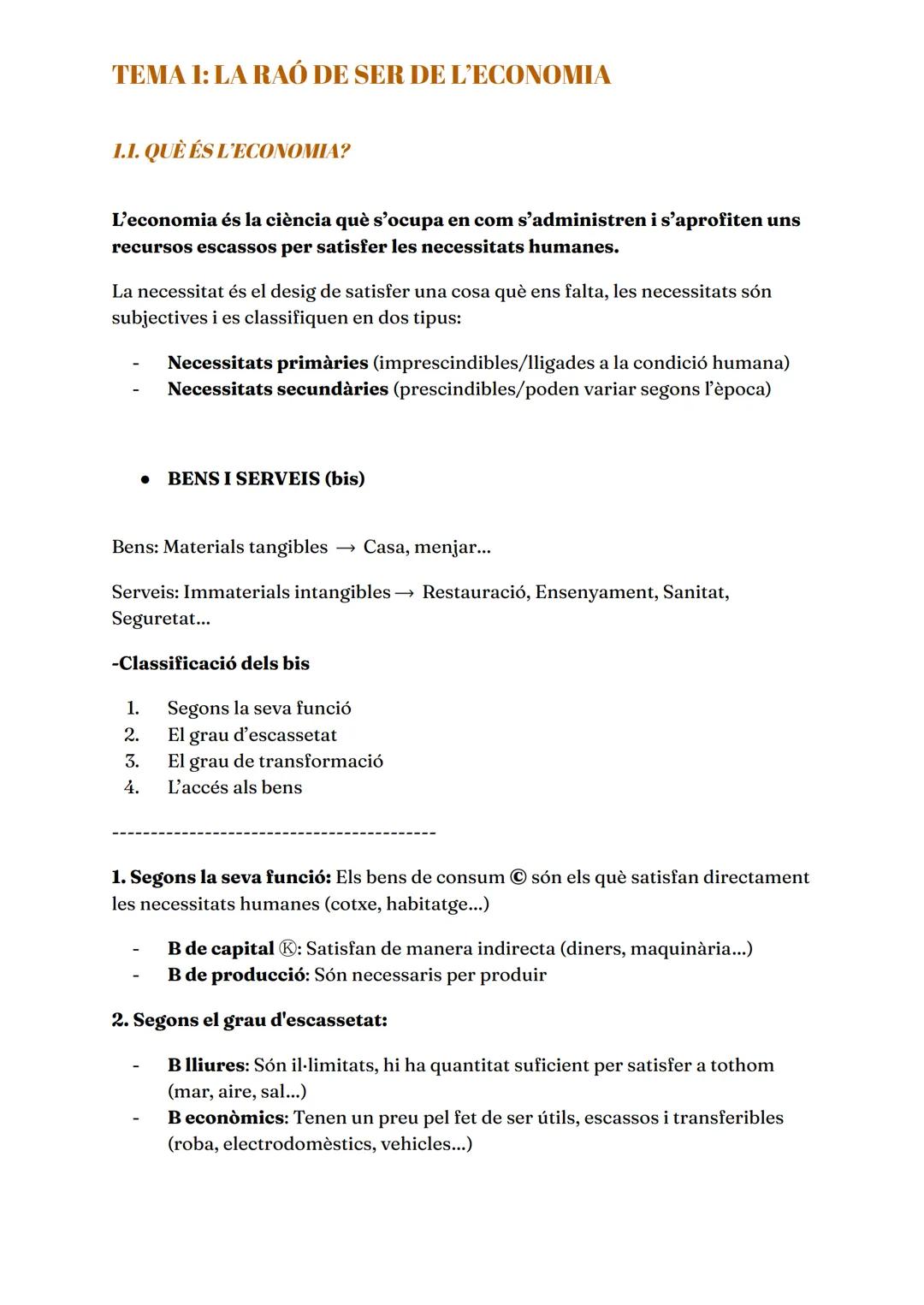 # TEMA 1: LA RAÓ DE SER DE L'ECONOMIA

## 1.1. QUÈ ÉS L'ECONOMIA?

L'economia és la ciència què s'ocupa en com s'administren i s'aprofiten u