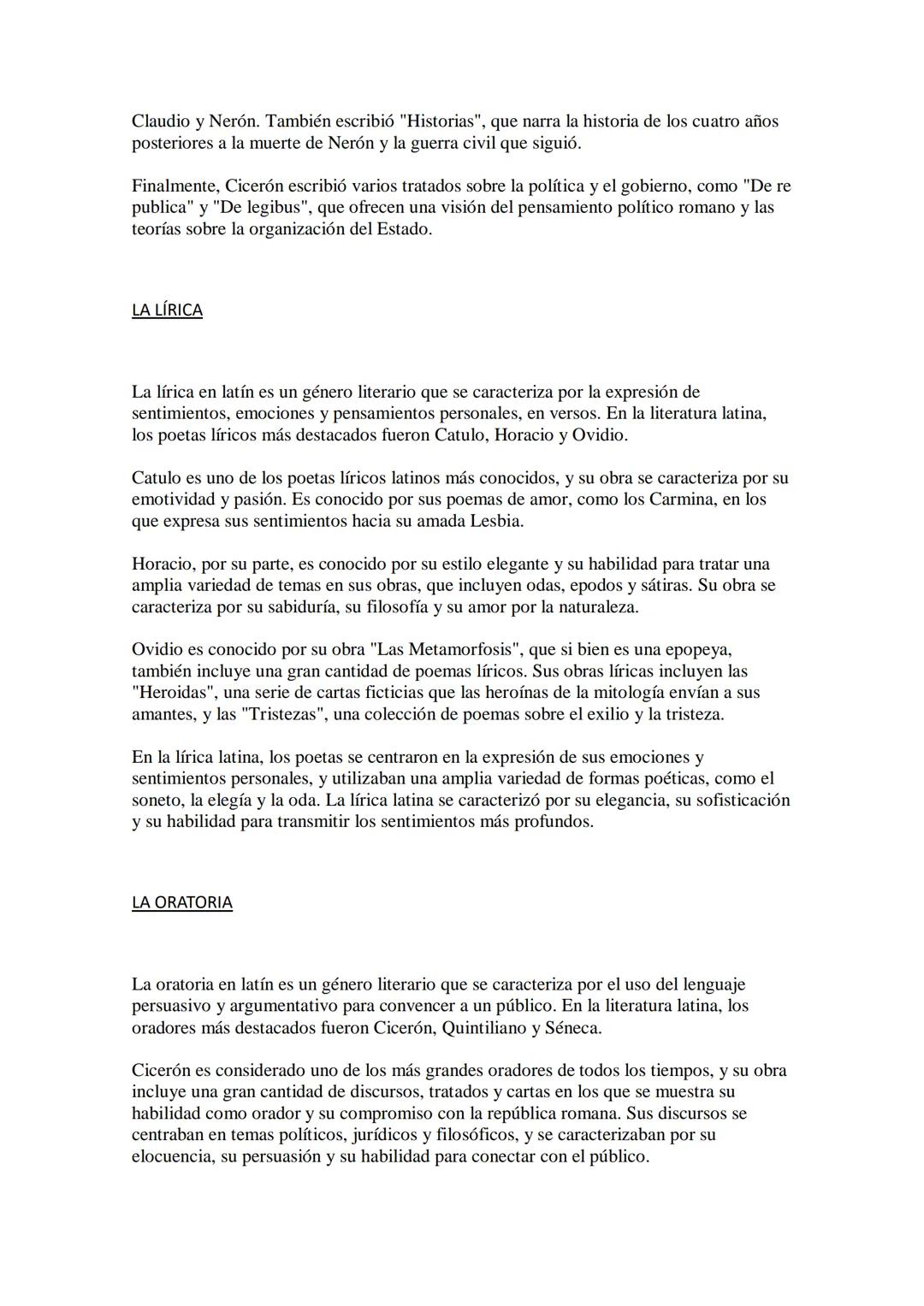LITERATURA ROMANA
La literatura romana abarca un amplio período de la historia de la cultura latina y se
desarrolló desde la fundación de Ro