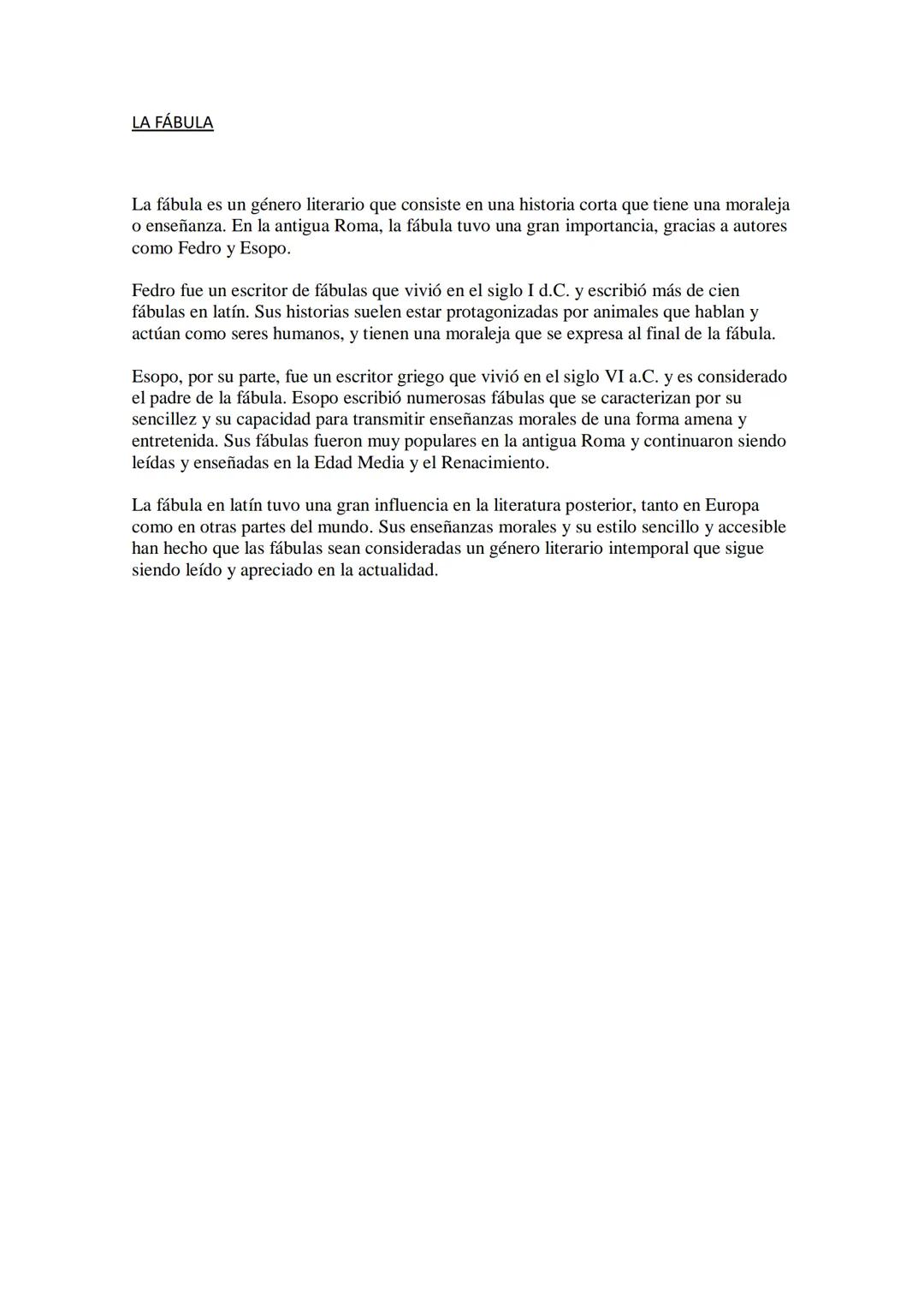 LITERATURA ROMANA
La literatura romana abarca un amplio período de la historia de la cultura latina y se
desarrolló desde la fundación de Ro